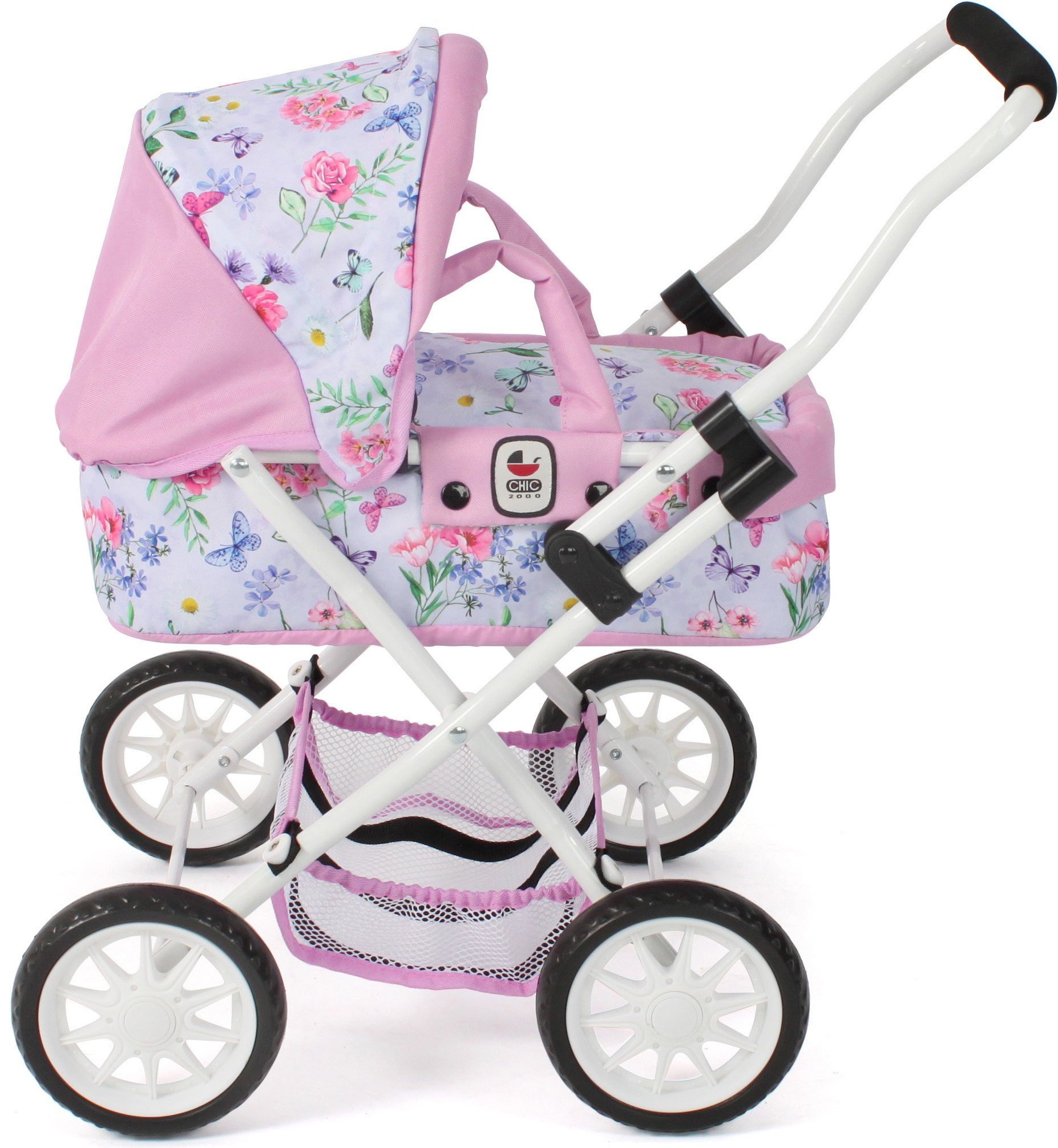 CHIC2000 Puppenwagen Smarty, Flowers, mit herausnehmbarer Tragetasche günstig online kaufen