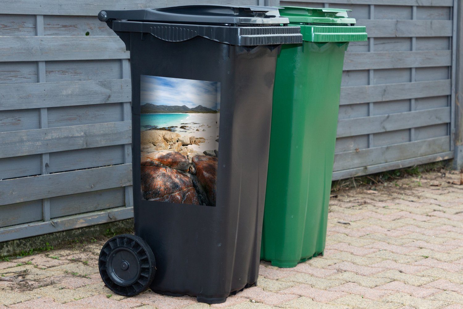 Tasmanien Abfalbehälter Wandsticker in (1 St), Sticker, Container, Strand Mülleimer-aufkleber, Mülltonne, MuchoWow