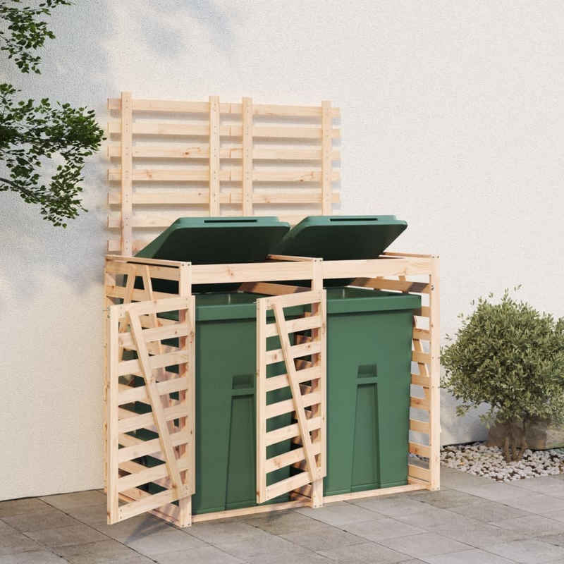 vidaXL Mülltonnenbox Mülltonnenbox für 2 Tonnen Massivholz Kiefer
