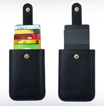 SOTOR Geldbörse Kartenetui aus Leder, Echtleder Mini Geldbörse mit RFID Schutz, Damen-Etuis