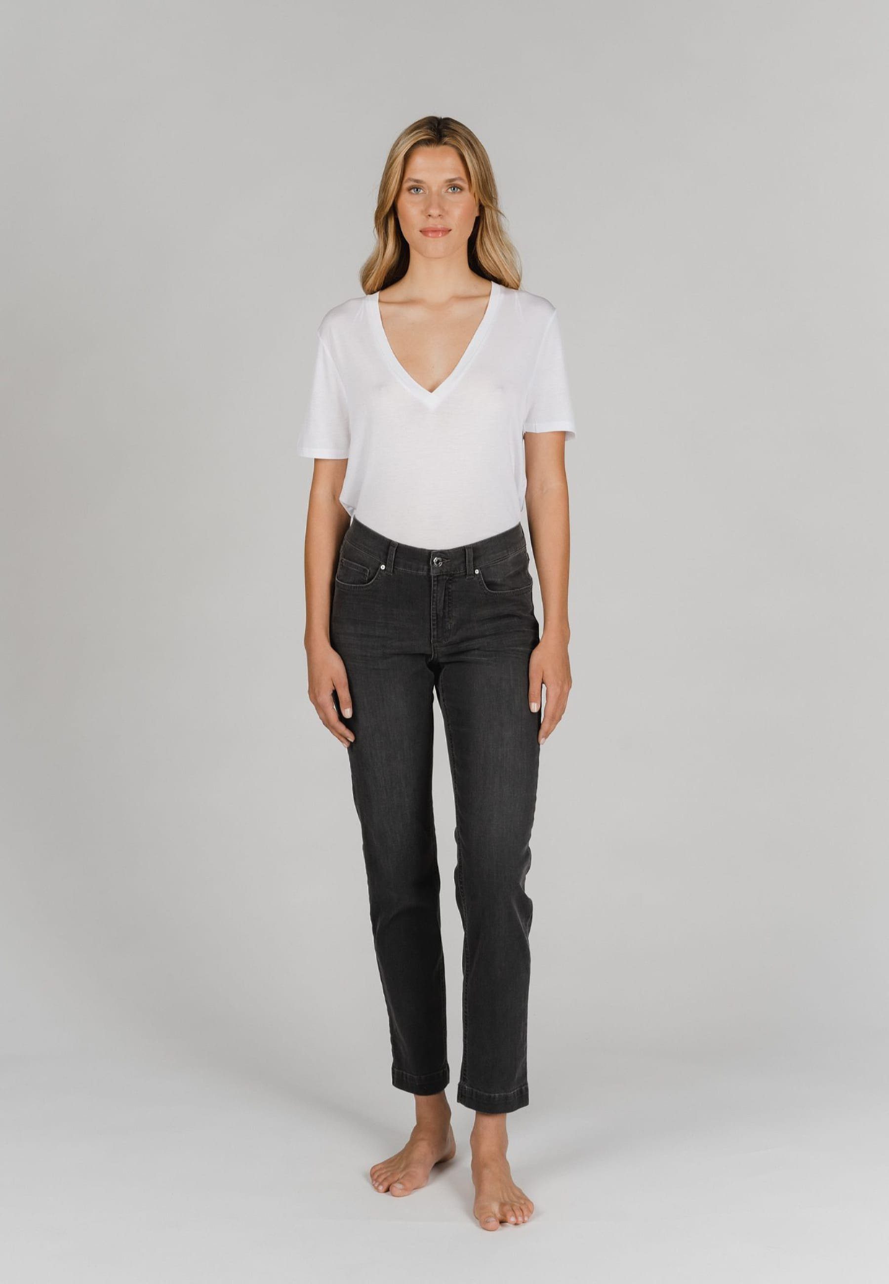 ANGELS Dehnbund-Jeans Angels Dehnbund mit Jeans Label-Applikationen Jeans mit Bund Tama teilelastischem