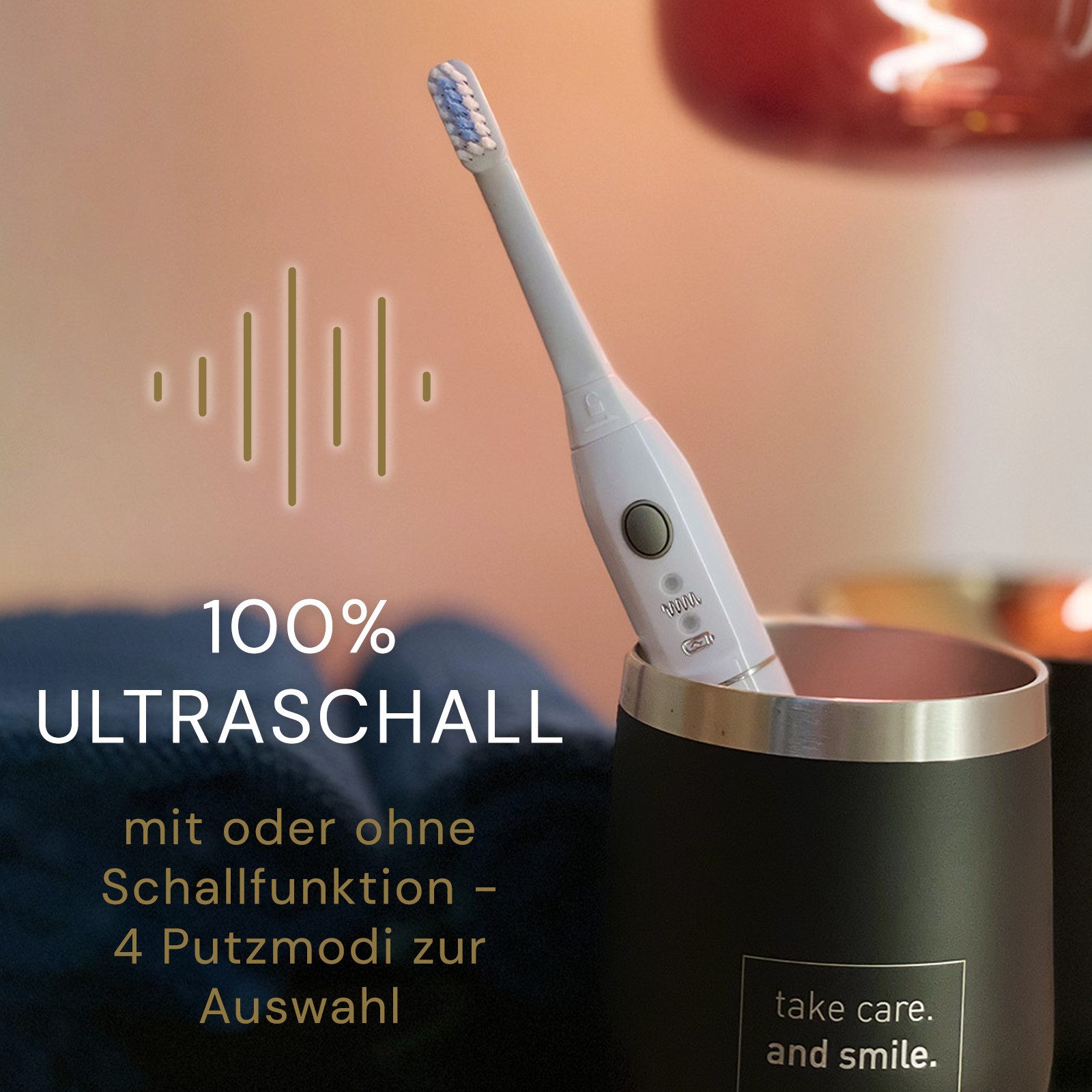 Megasonex Ultraschallzahnbürste M8, Aufsteckbürsten: 2 St., Ultraschall-Zahnbürste mit Ladestation, 2 Bürstenköpfen & Reiseetui – Bild 4 von 5
