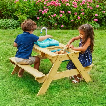 TP Toys Garten-Kindersitzgruppe Picknicktisch, für Kinder mit Waschbecken, Holz