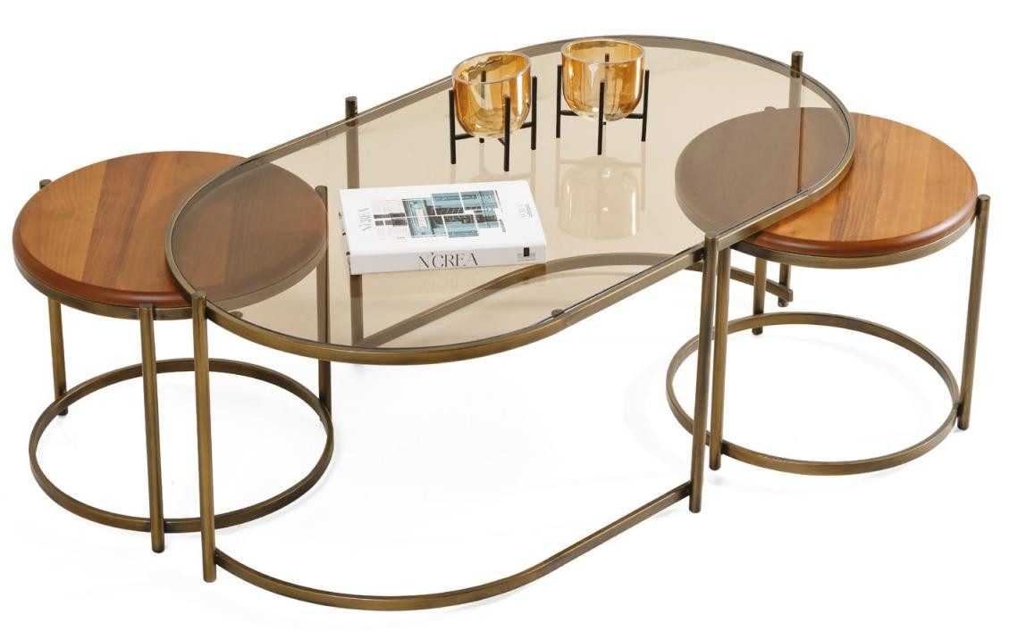 JVmoebel Couchtisch Modern Couchtisch Wohnzimmer Luxus Lounge Glas Exklusiv Komfort Holz, Made in Europa