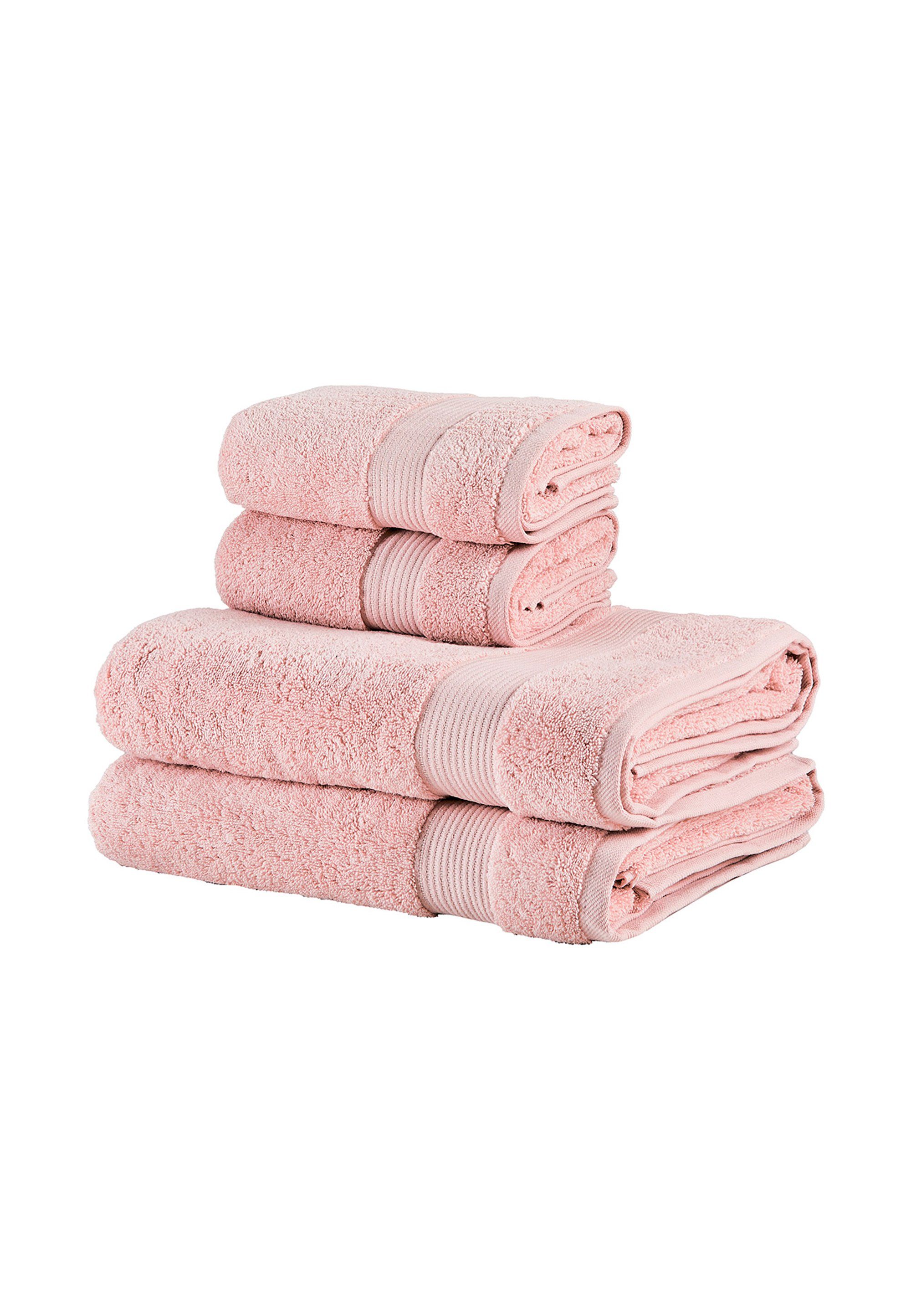 Frottier 100% rosa (4-St), baumwolle, aus Gästehandtuch 600g/m2 Maison Bella Premium,