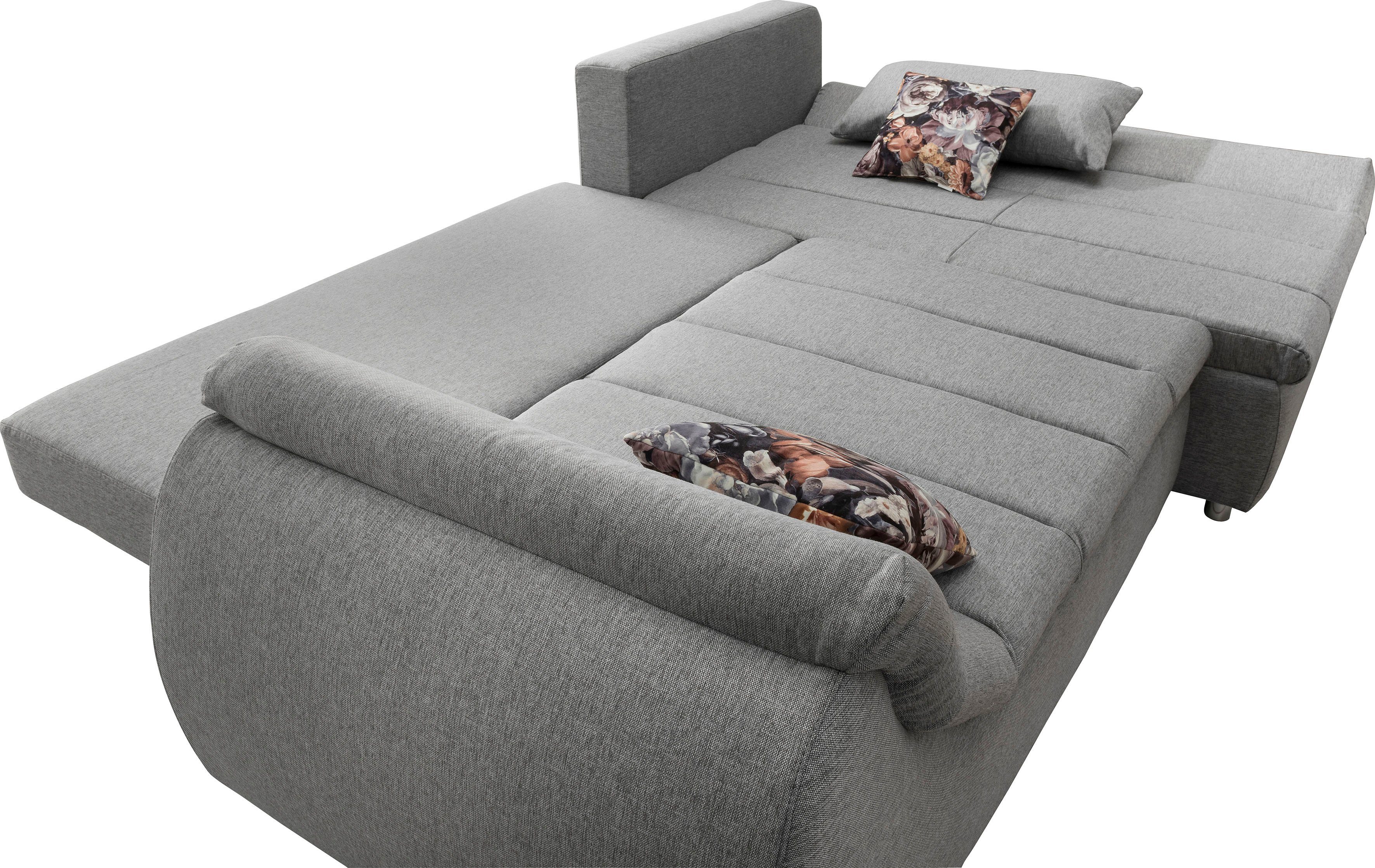 Home affaire Ecksofa Imolaa elegant, Breite 270cm, moderne Sitzsteppung, bequem, L-Form, auch mit Bettfunktion und Bettkasten
