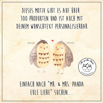 Mr. & Mrs. Panda Tragetasche Eulen Liebe - Türkis Pastell - Geschenk, Baumwolltasche, Owl, Paar, U (1-tlg), Einzigartig Bedruckt