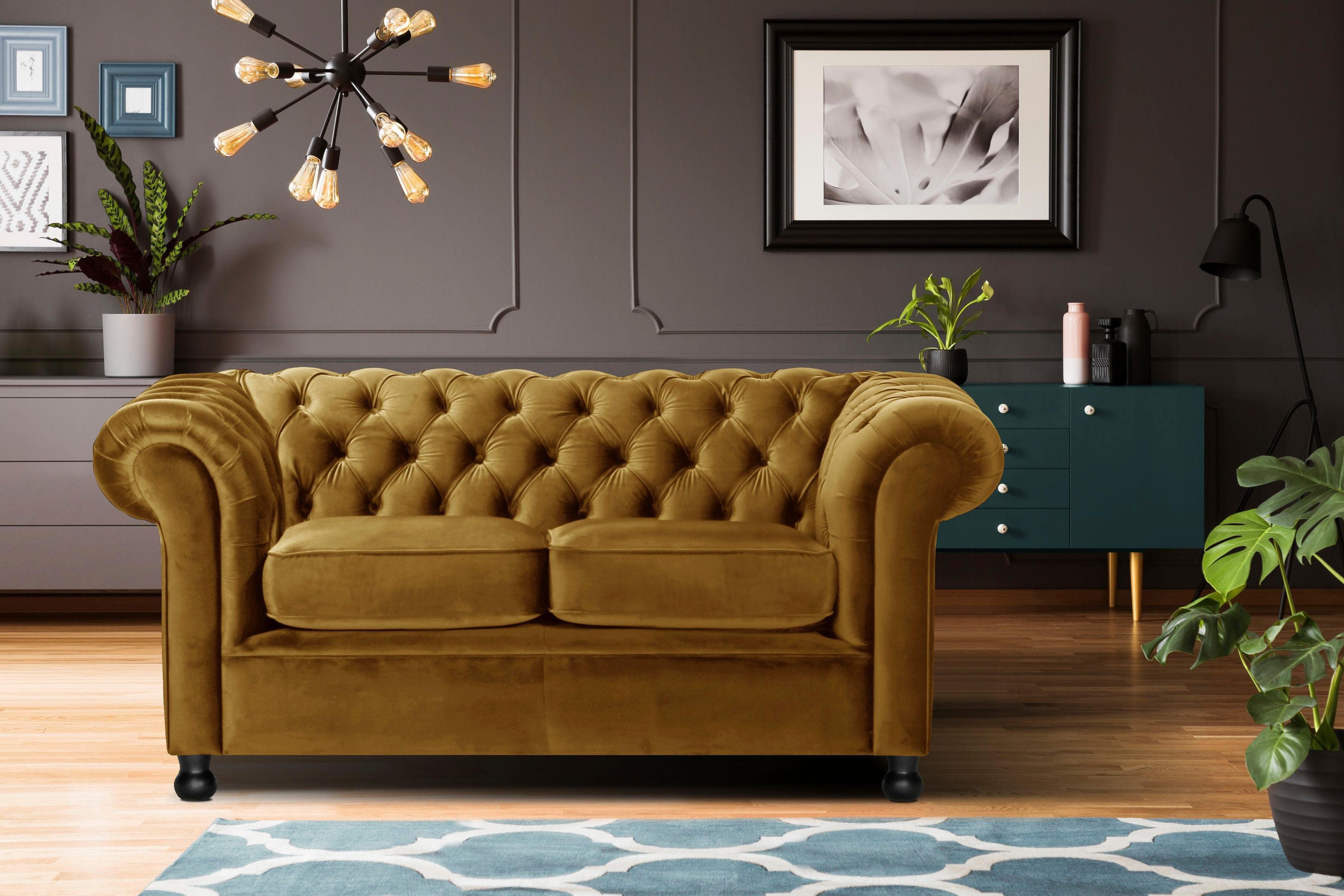 Home affaire Chesterfield-Sofa Chesterfield Home 2-Sitzer, günstig online kaufen