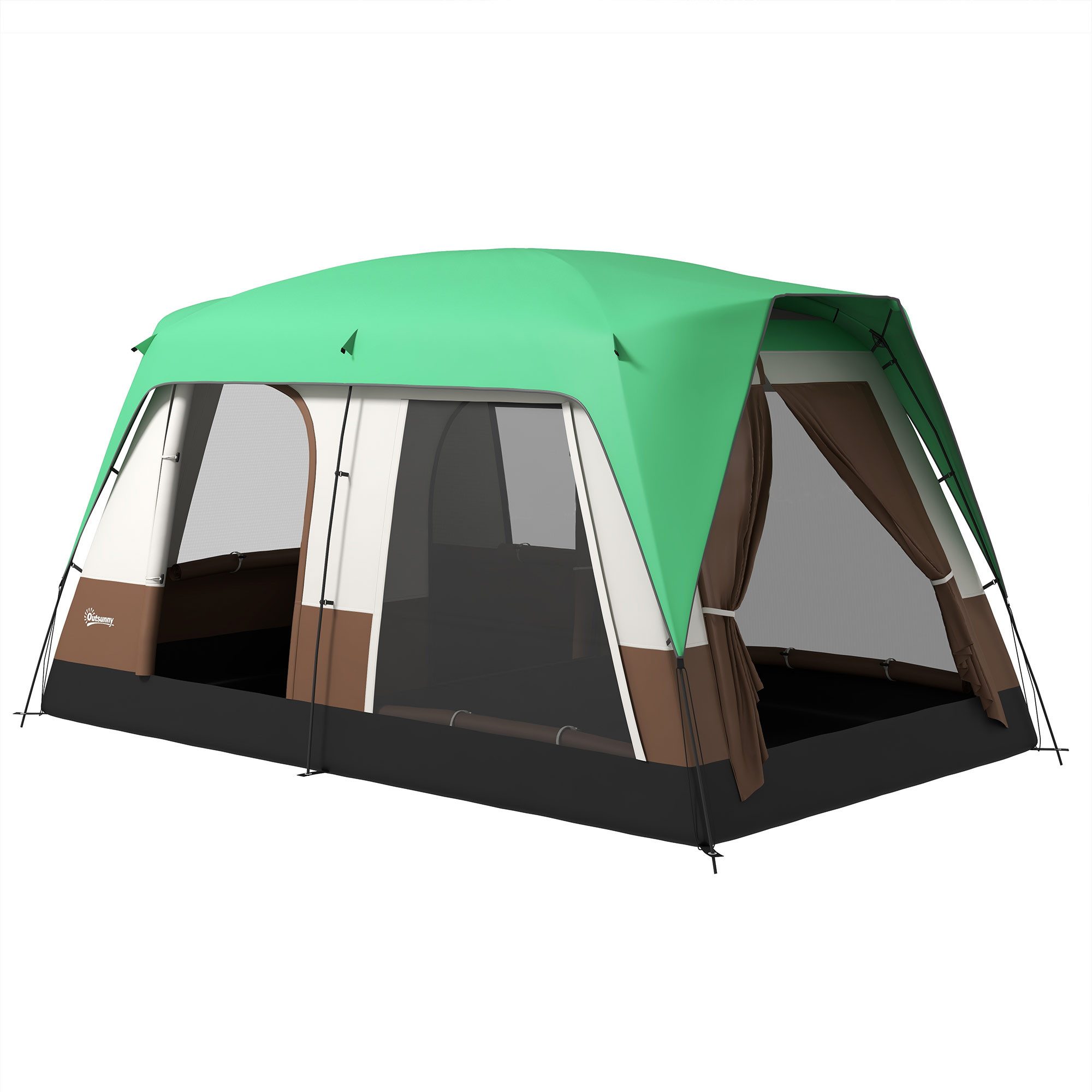 Tunnelzelt Campingzelt mit Lichthaken, Meshfenster, Tragetasche, Wasserabweisend