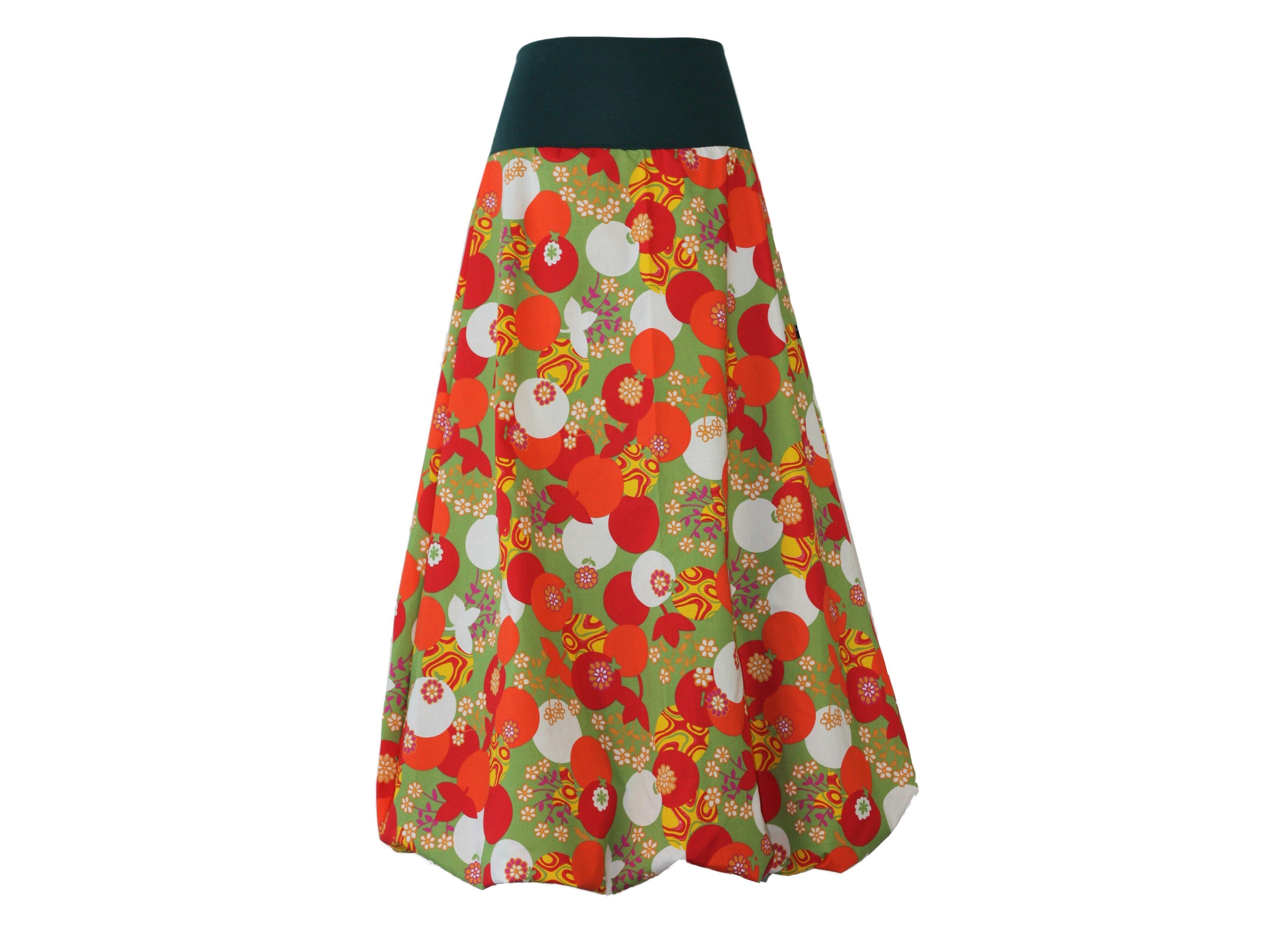 dunkle design Ballonrock Maxi Baumwolle Avant Garde Bunt Bund aus Jersey