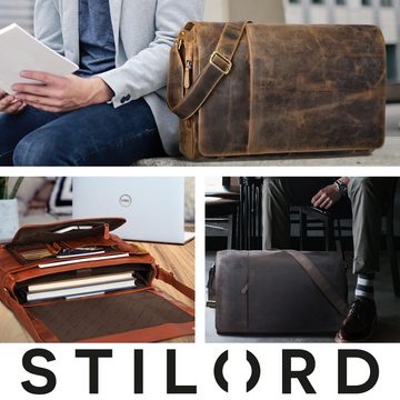 STILORD Laptoptasche "Maximus" XXL Ledertasche Umhängetasche