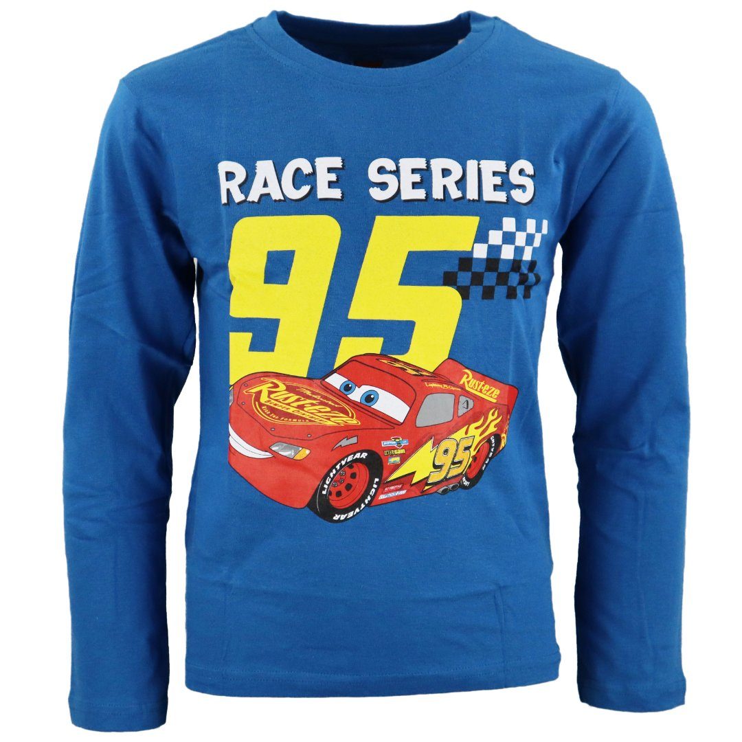 Disney Langarmshirt Disney Cars Lighning MCQueen Kinder Jungen langarm Shirt Gr. 98 bis 128, Baumwolle