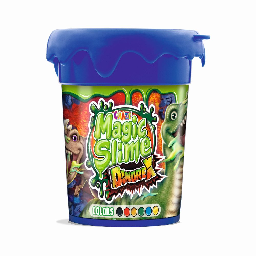 CRAZE Play-Doh Magic Slime - Schleim mit Sammelfigur Dino - verschiedene Farben - 1
