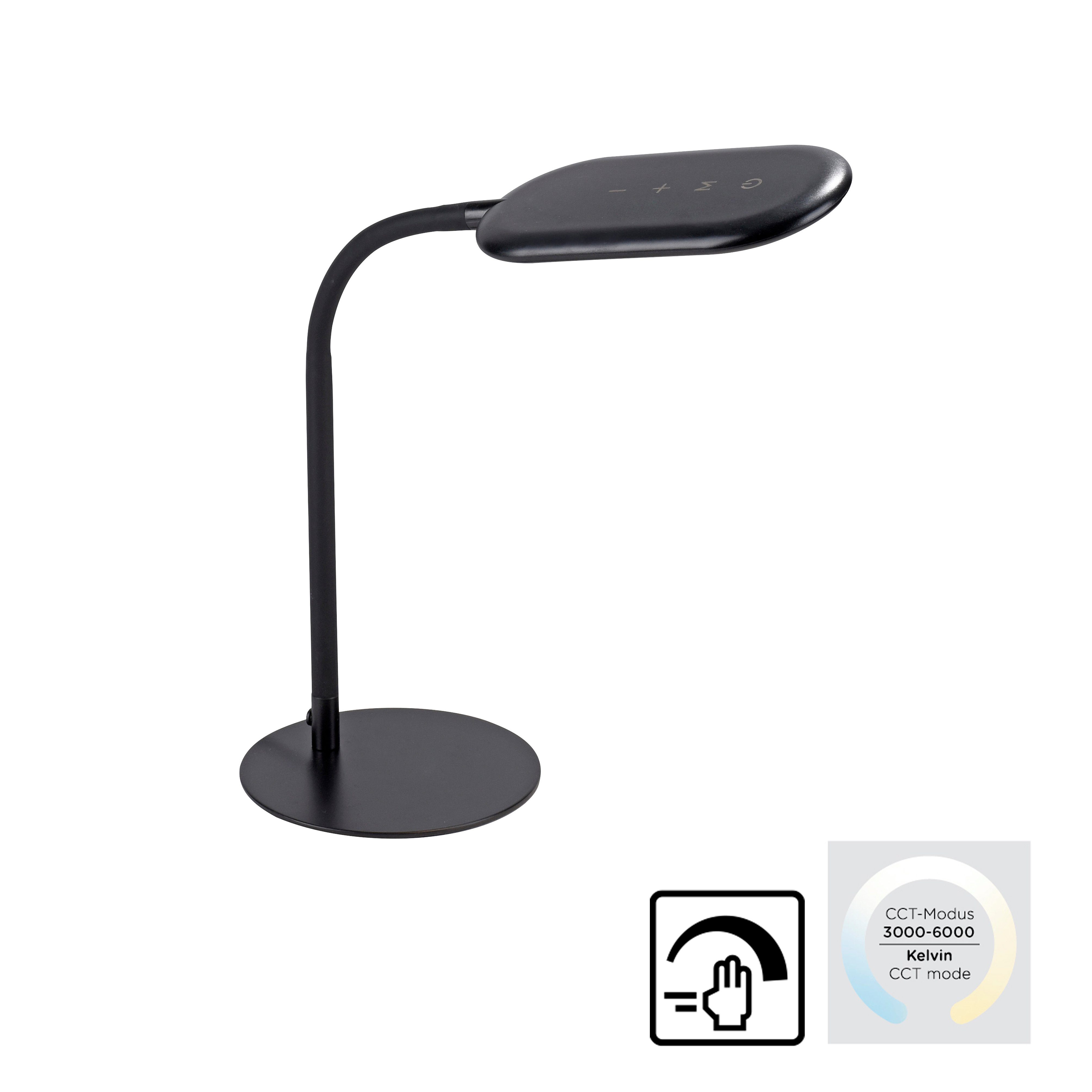JUST LIGHT Tischleuchte KELLY, LED fest integriert, warmweiß - kaltweiß, LED, CCT - tunable white, dimmbar über Touchdimmer