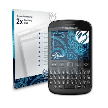 Bruni Schutzfolie Glasklare Displayschutzfolie für Blackberry 9720, (2 Folien), praktisch unsichtbar