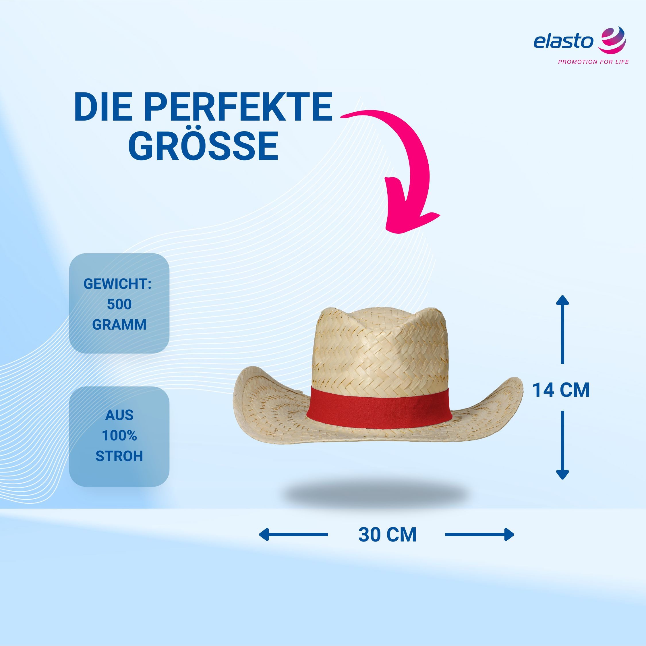 elasto Schirmmütze Strohhut 'Texas' Unisex Sonnenhut für Damen und Herren