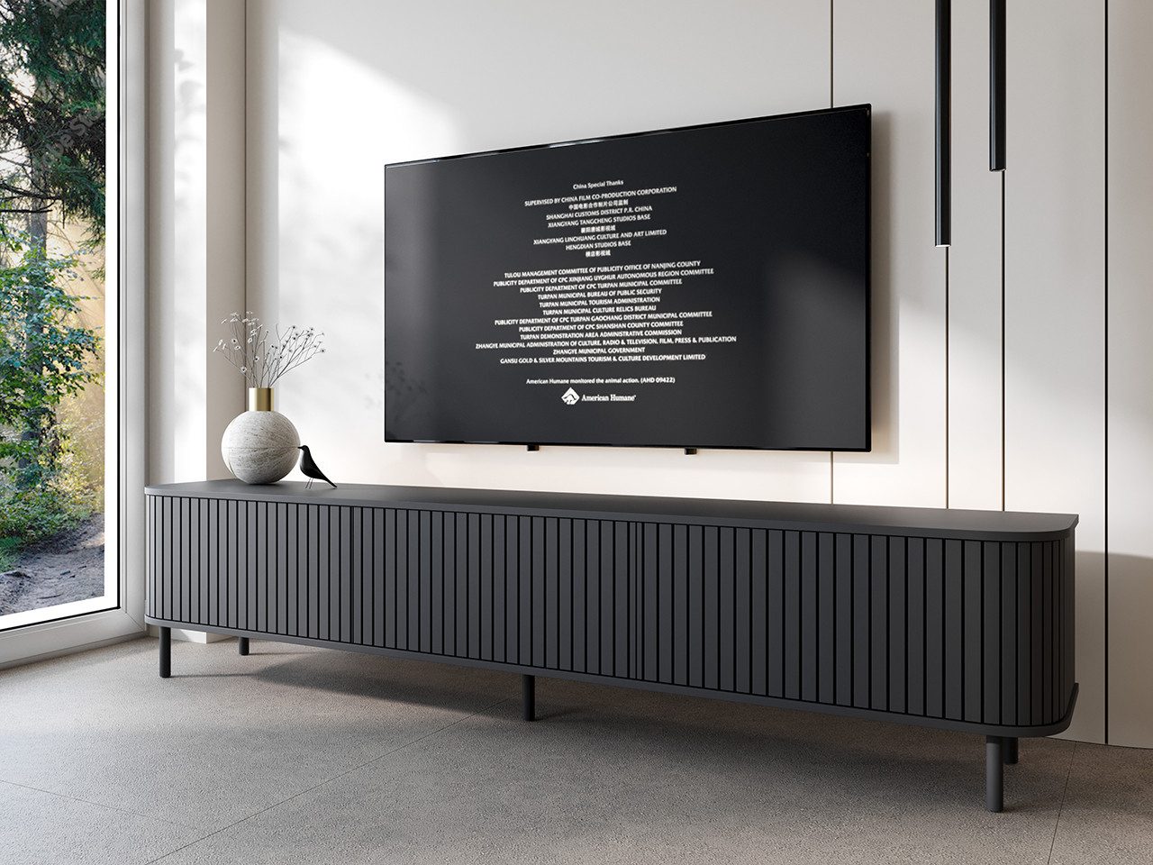 MOEBLINE Lowboard TV Schrank ZILLO 215N Schwarz – Bild 4 von 5