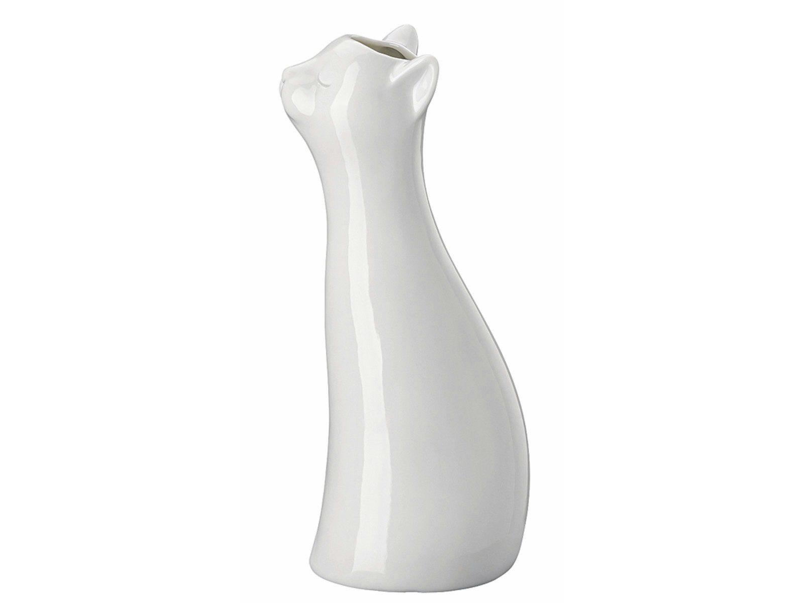 HUTSCHREUTHER Dekovase Katzen-Vase Weiss Vase 20 cm (Vasen), Vasen