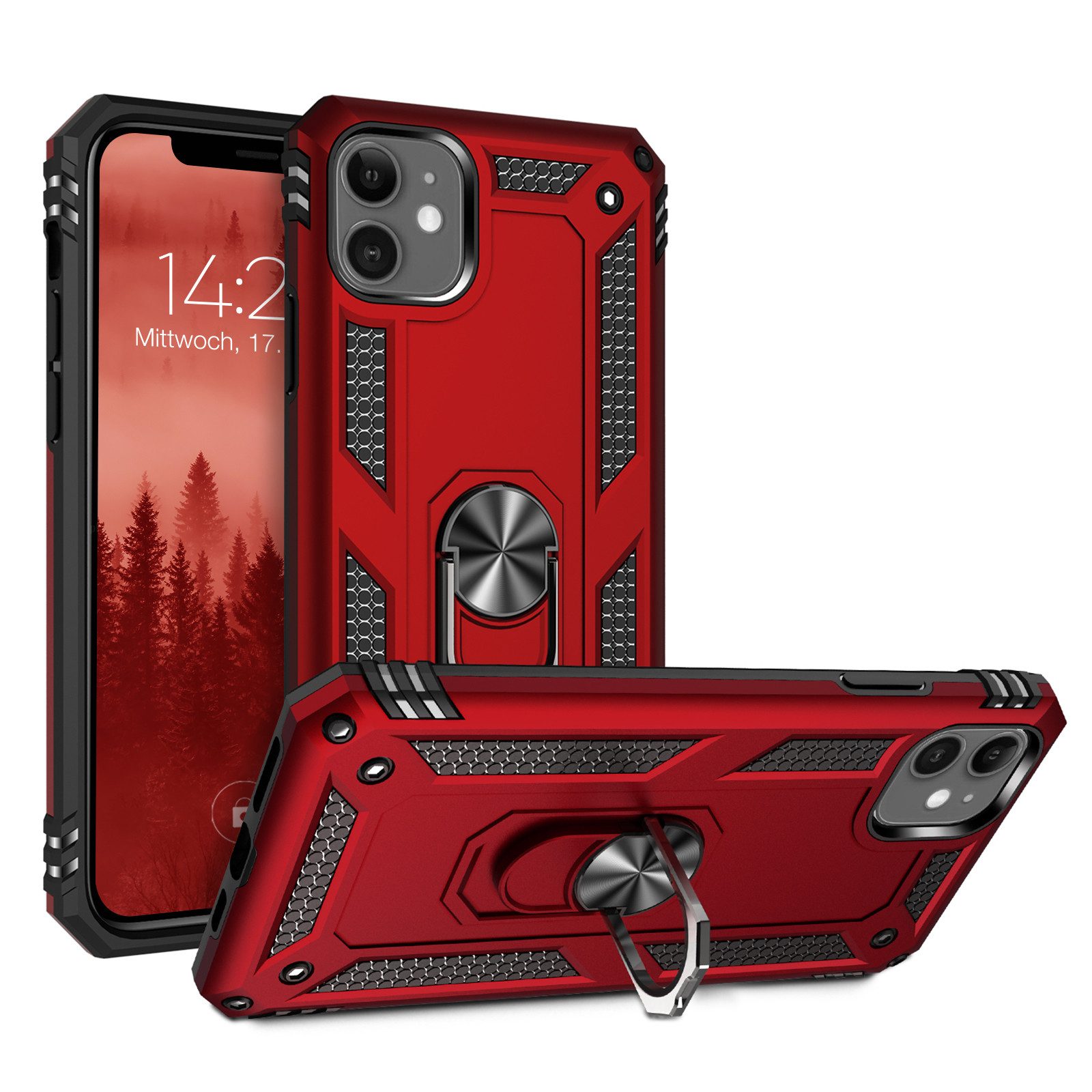 Tec-Expert Handyhülle Outdoor Cover Hülle für Apple iPhone 11 6.1 Zoll, 6.1, Premium Hülle aus verstärktem Polycarbonat