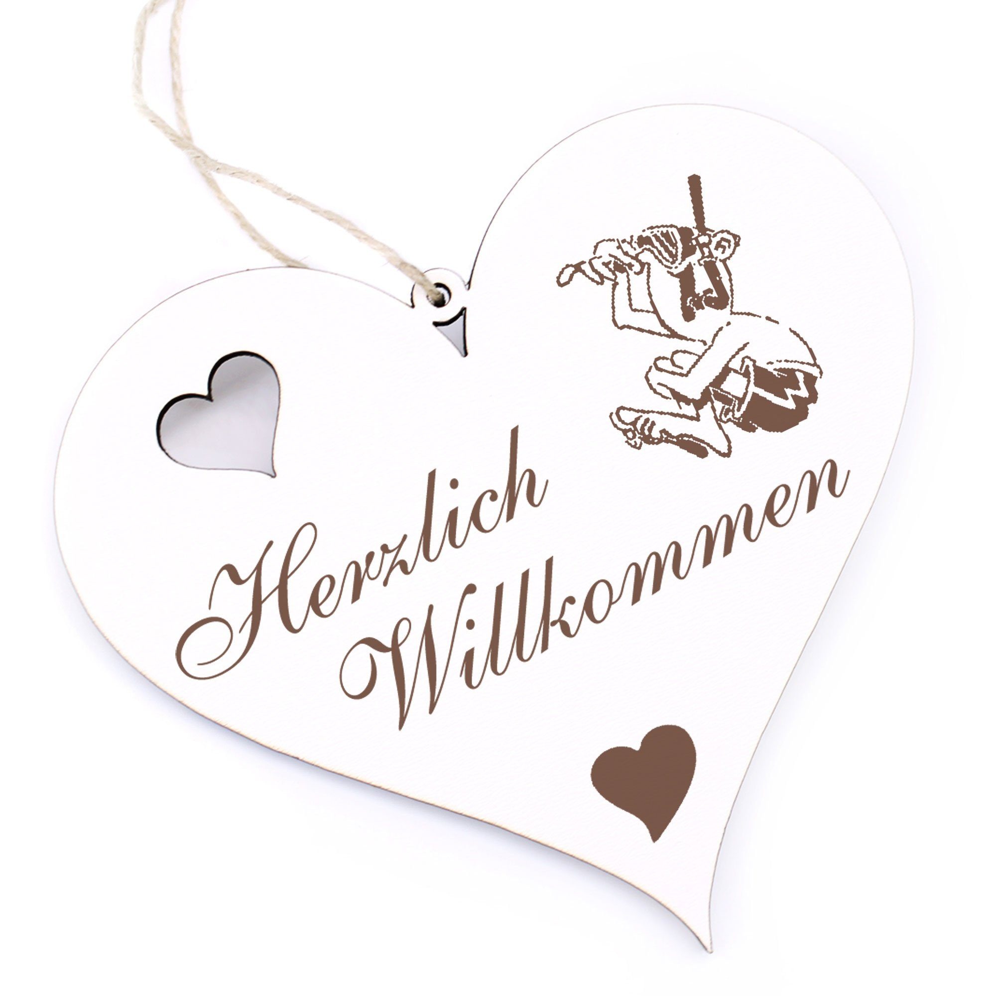 Dekolando Hängedekoration Herzlich Willkommen - Schnorcheln - 13x12cm