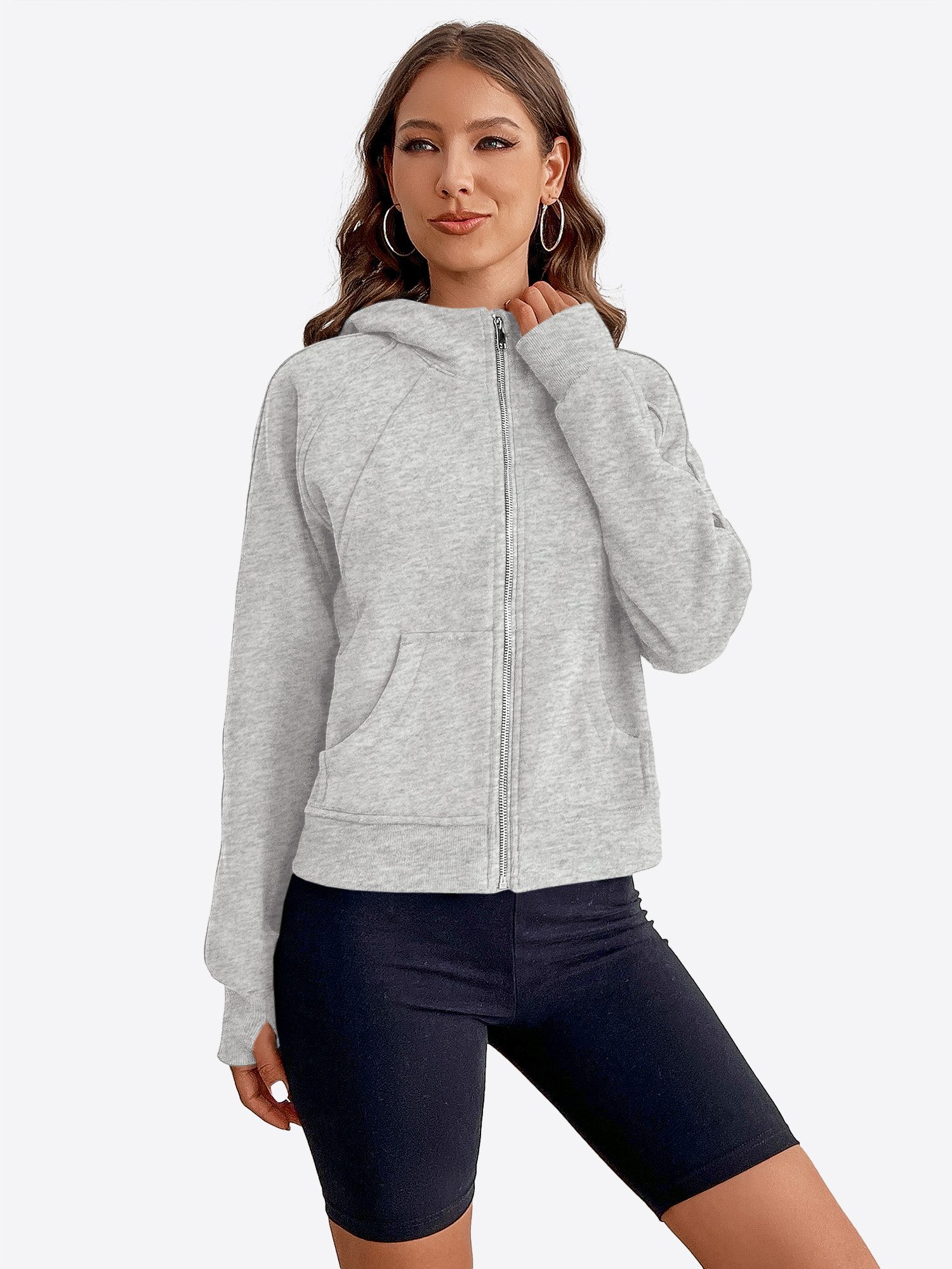 Imily Bela Sweatshirt Damen Kapuzen pullover mit Reißverschluss (Packung, 1 günstig online kaufen