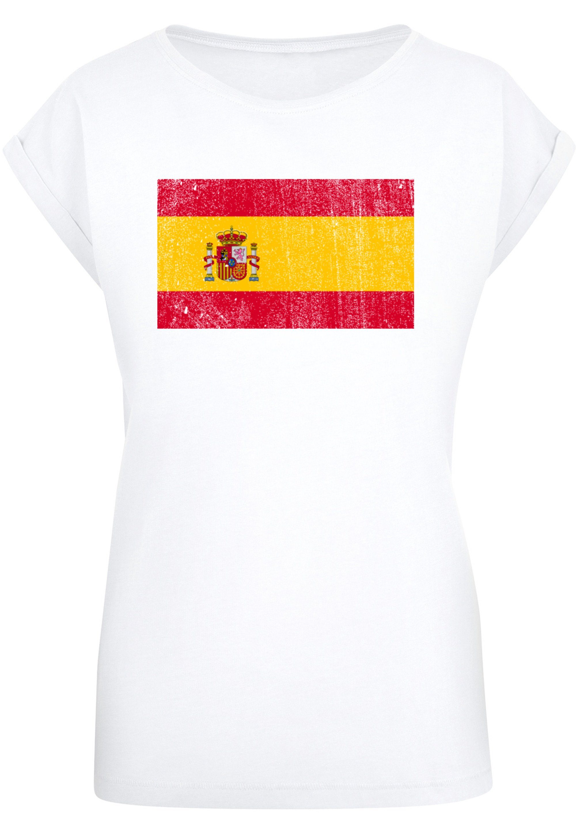 Spain groß M trägt distressed F4NT4STIC 170 T-Shirt Model Größe Spanien und ist Flagge Das Print, cm