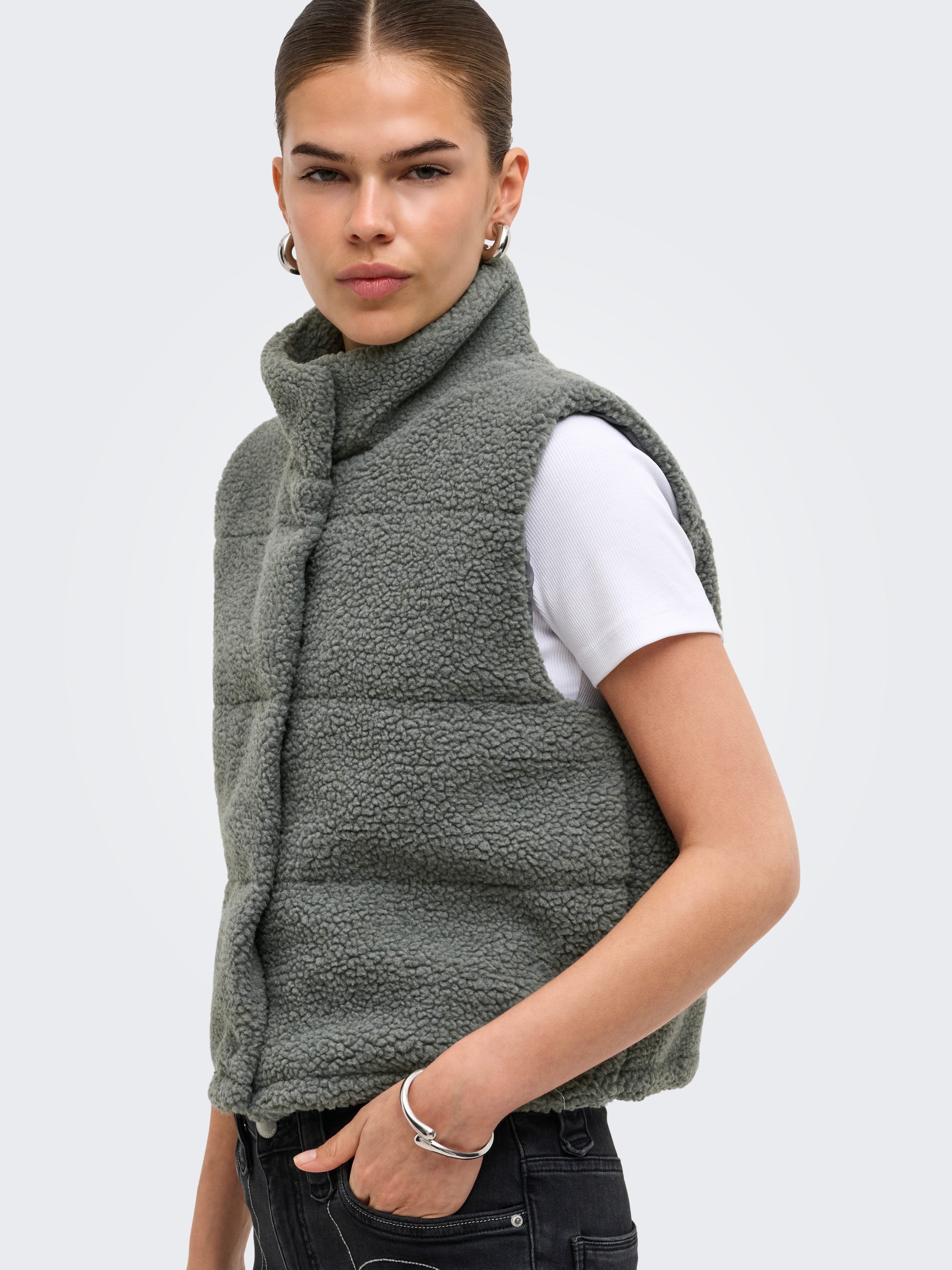 ONLY Plüschweste ONLSANDRA TEDDY WAISTCOAT LIFE OTW NOOS Kunstfaser