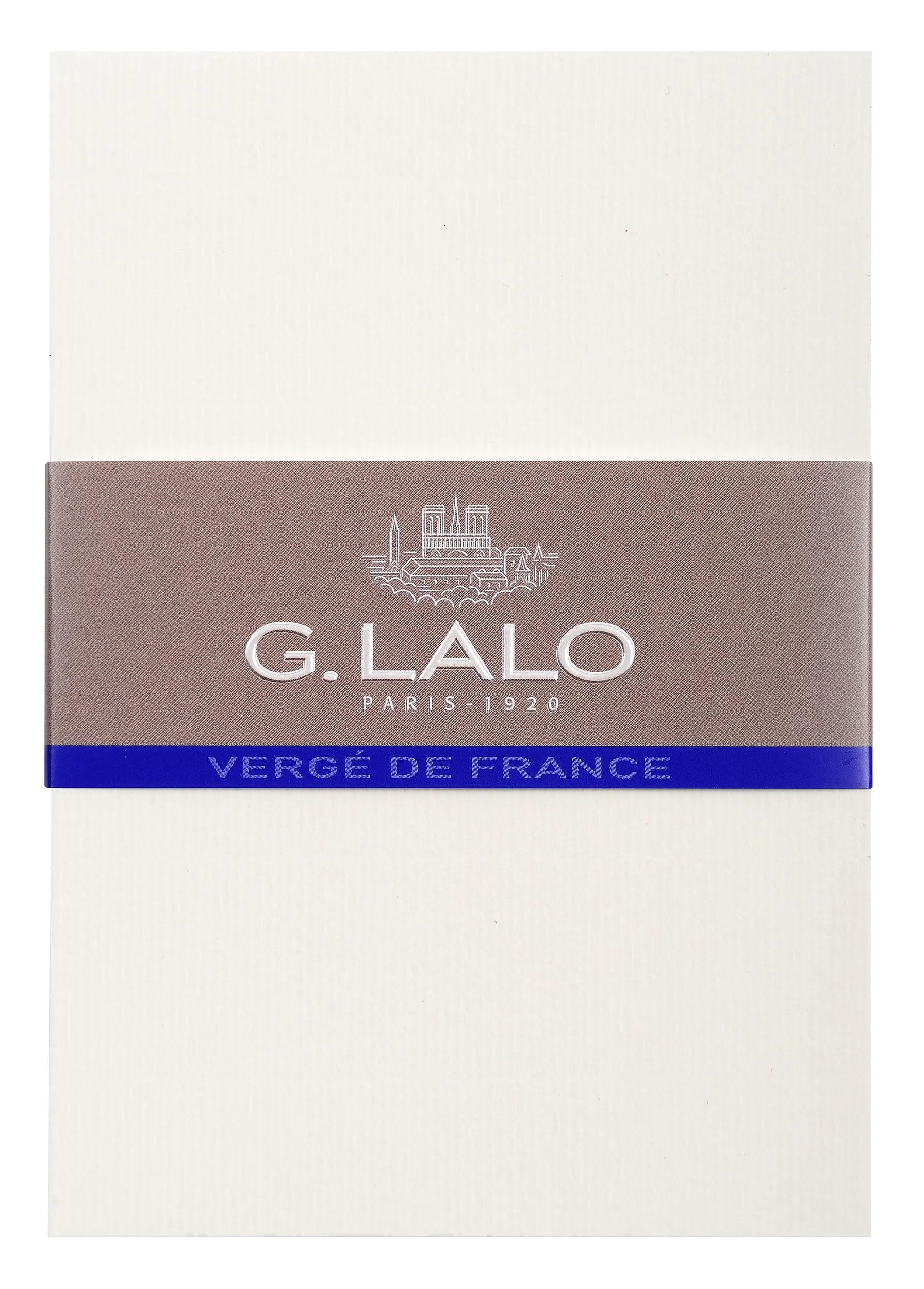 G.Lalo Grußkarten 5x Packung mit 25 Karten Vergé de France C6 107x152mm - Weiß 54300L, LALO