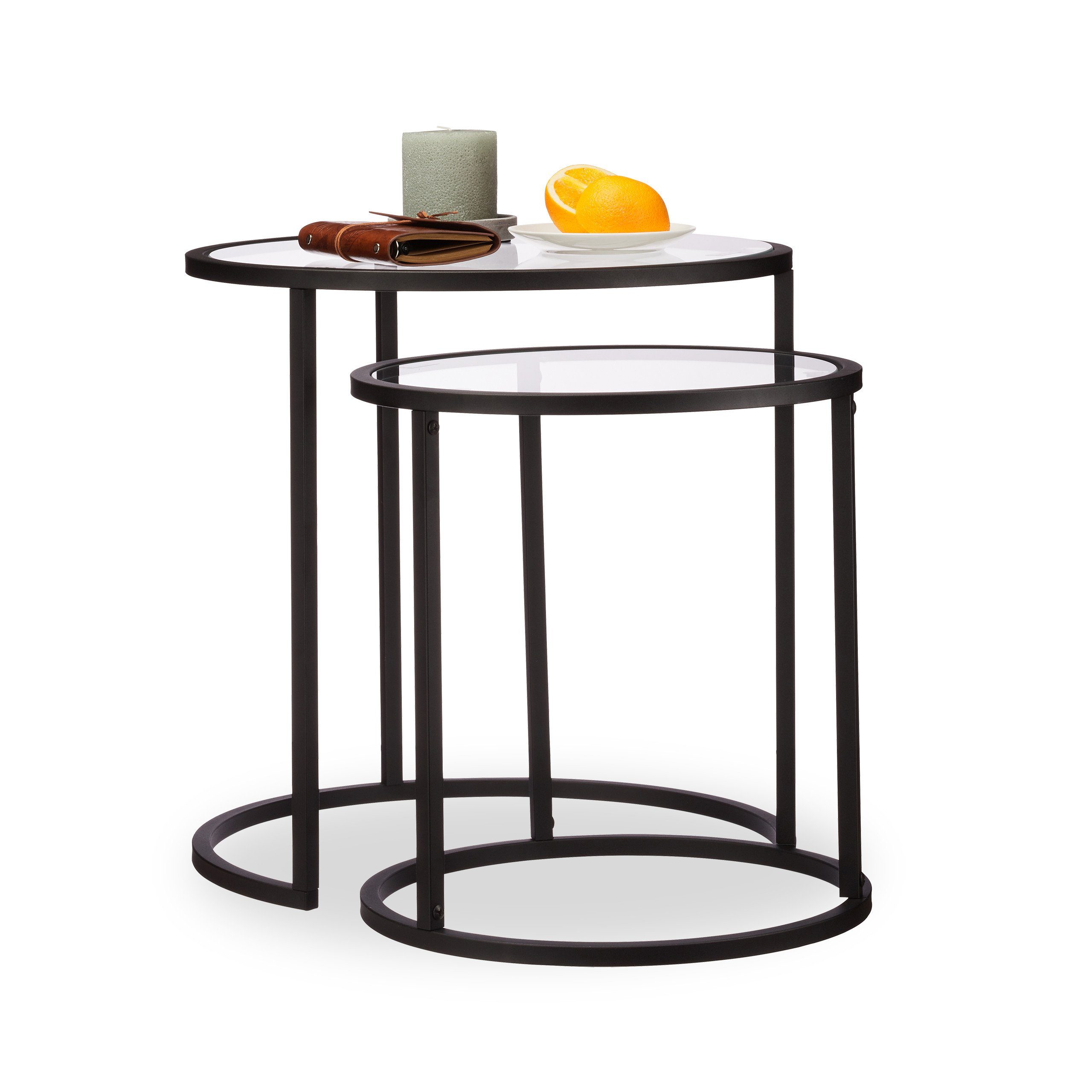 Satztisch Beistelltische 2er Set Glas