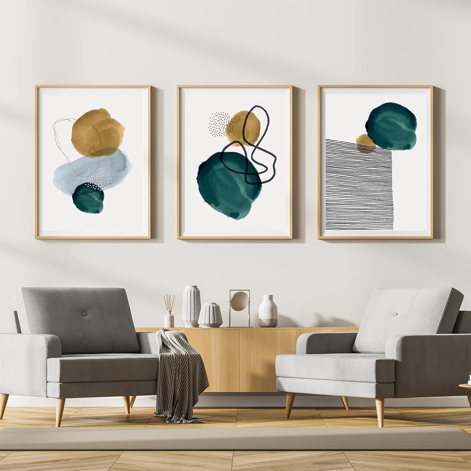 Leinwandbild Leinwand Bilder Moderne Abstrakt Kunstposter Wandbilder Boho Set