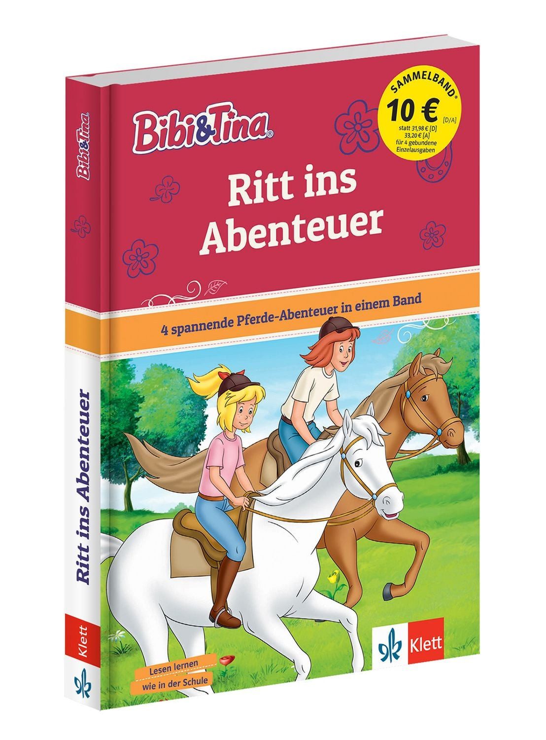 Bibi & Tina: Ritt ins Abenteuer / diverse, 4 spannende Pferde-Abenteuer in einem Band. Mit Hufeisen-Quiz. Leseanfänger 1. Klasse, ab 6 Jahren