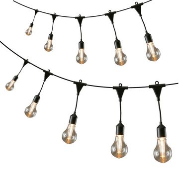 MARELIDA LED-Lichterkette 20 Filament Glühbirnen Party Garten Außen koppelbar bis 100LED 9,5m, 20-flammig