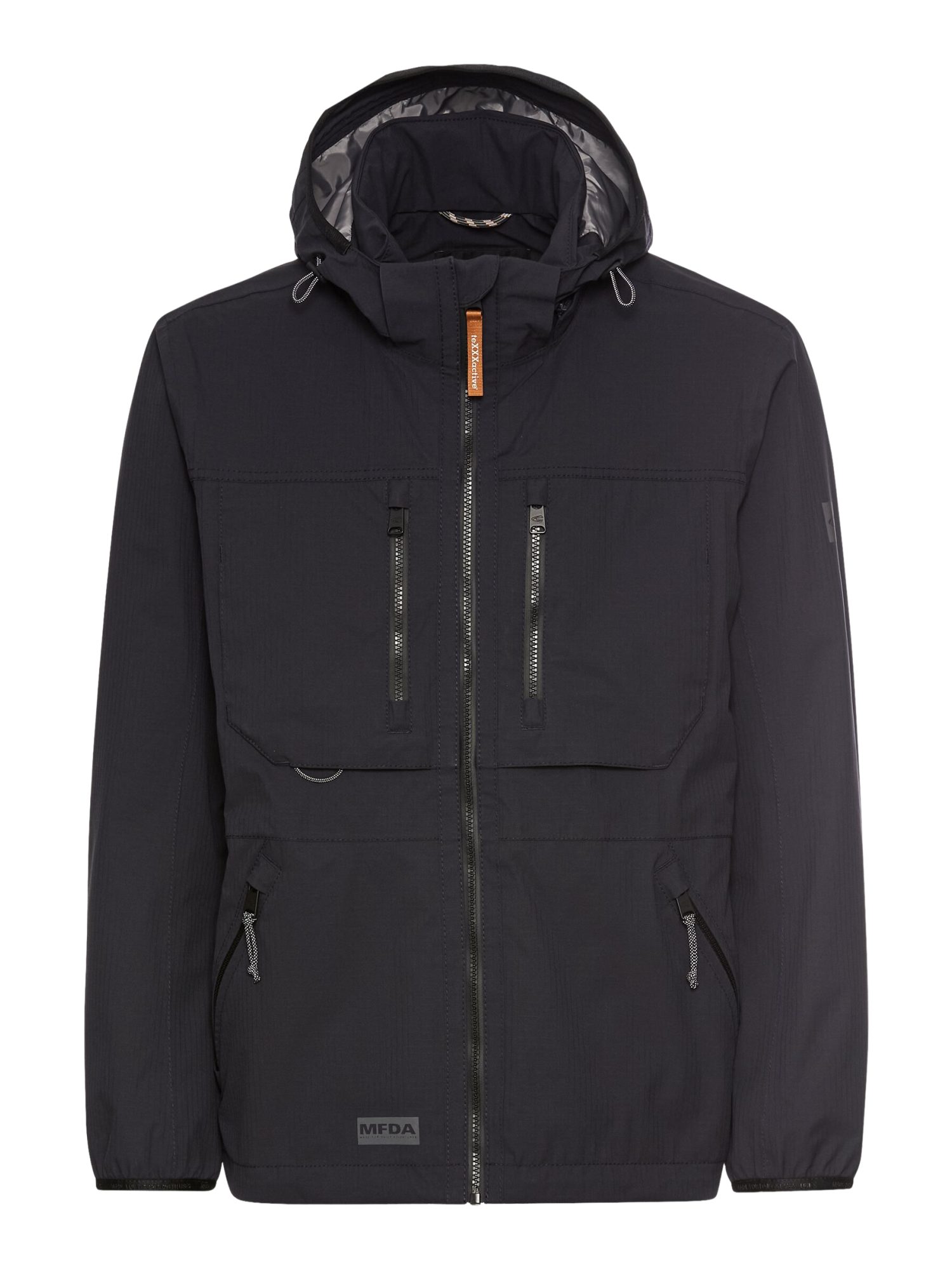 camel active Funktionsjacke schwarz,Outdoor,Polyester,Unifarben,Stehkragen,Lang,Regular Fit