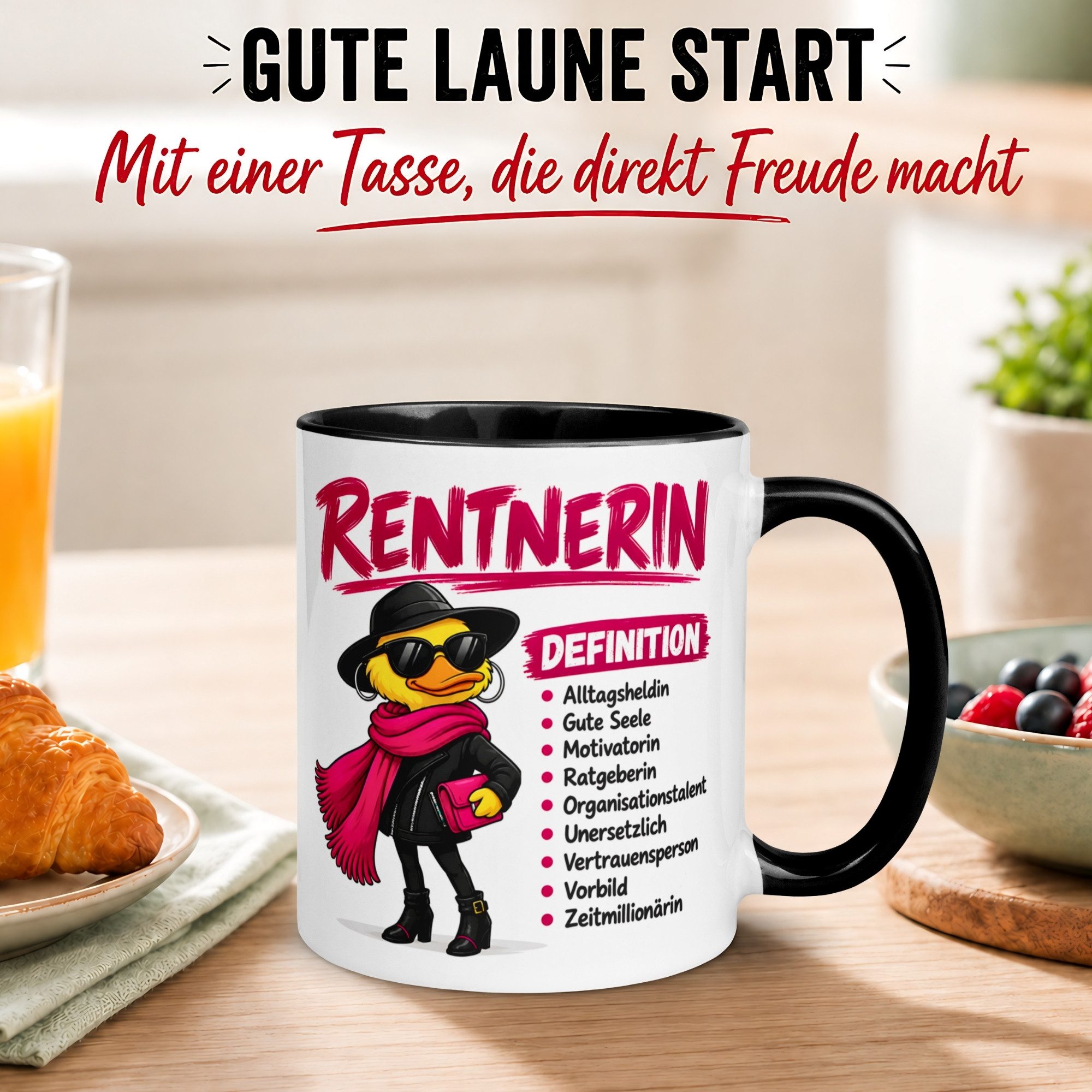Momentals Tasse Rentnerin – „Definition einer Rentnerin“ – Geschenk Rente Frau, Gratis Versand · Links-&Rechtshänder · Spülmaschinenfest – Bild 3 von 5