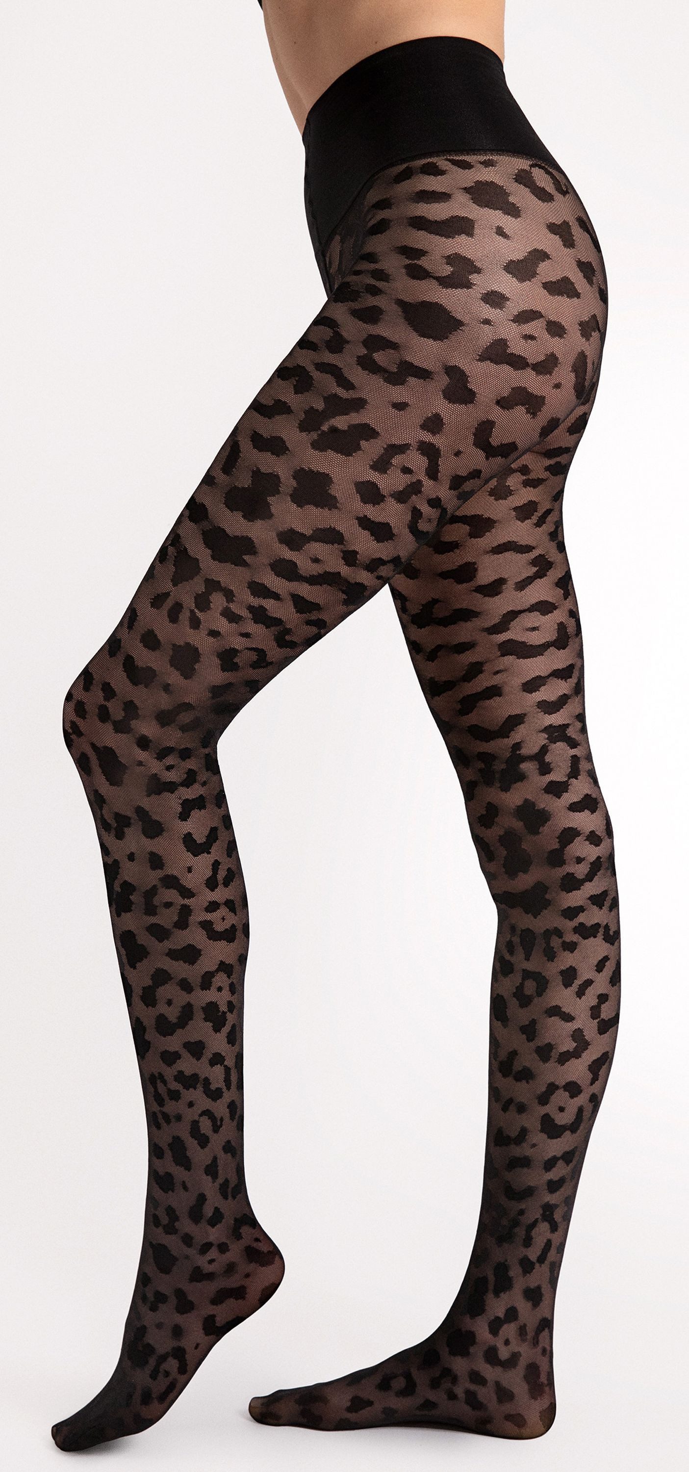 Fiore Stützstrumpfhose Bodycare (Packung 1 St. 1 Paar) Feinstrumpfhose 30DEN mit Bauch-weg Shaping-Effekt Raubtiermuster