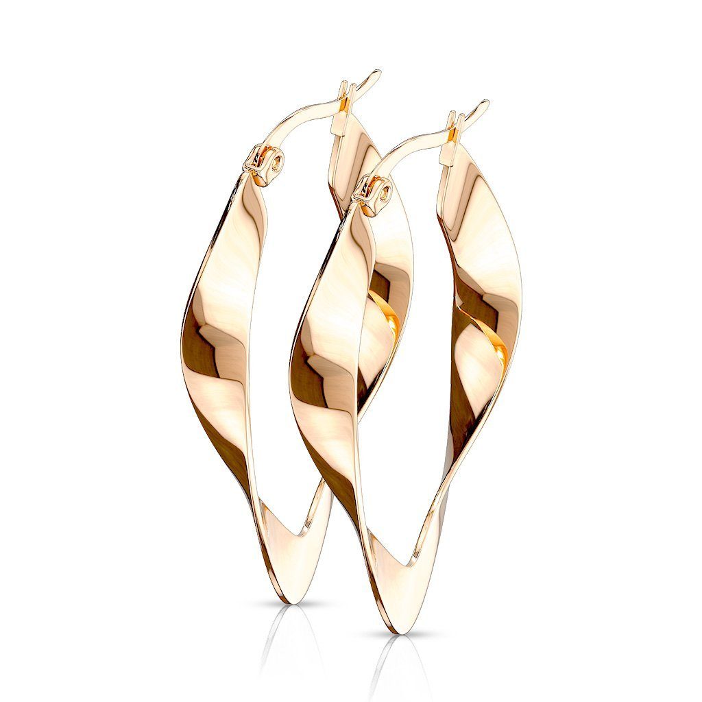Creolen-Set Creolen Boho Style Roségold oval aus Edelstahl Damen