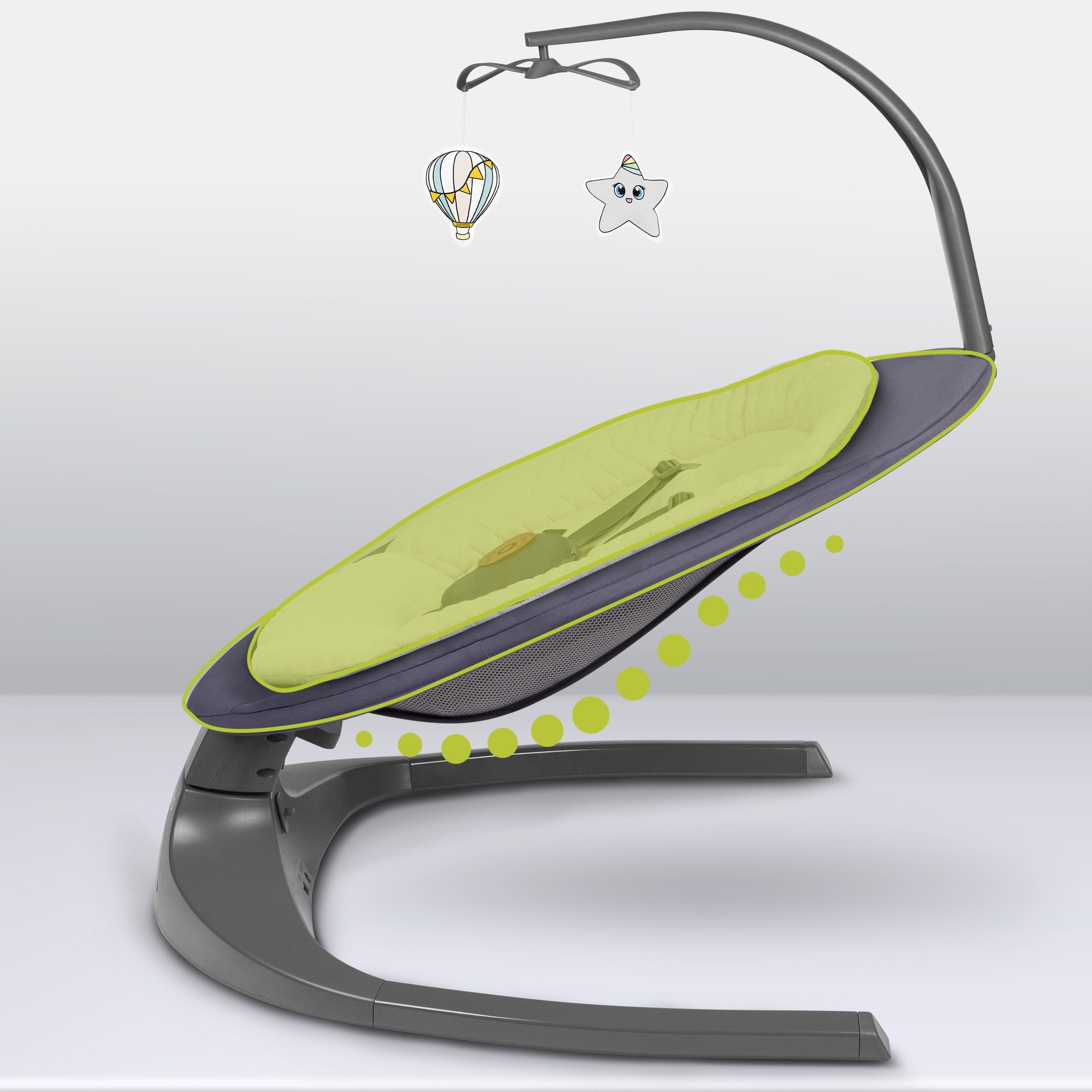 lionelo Babywippe RALF, 2in12-stufige VerstellungVon der Geburt bis 9 kg