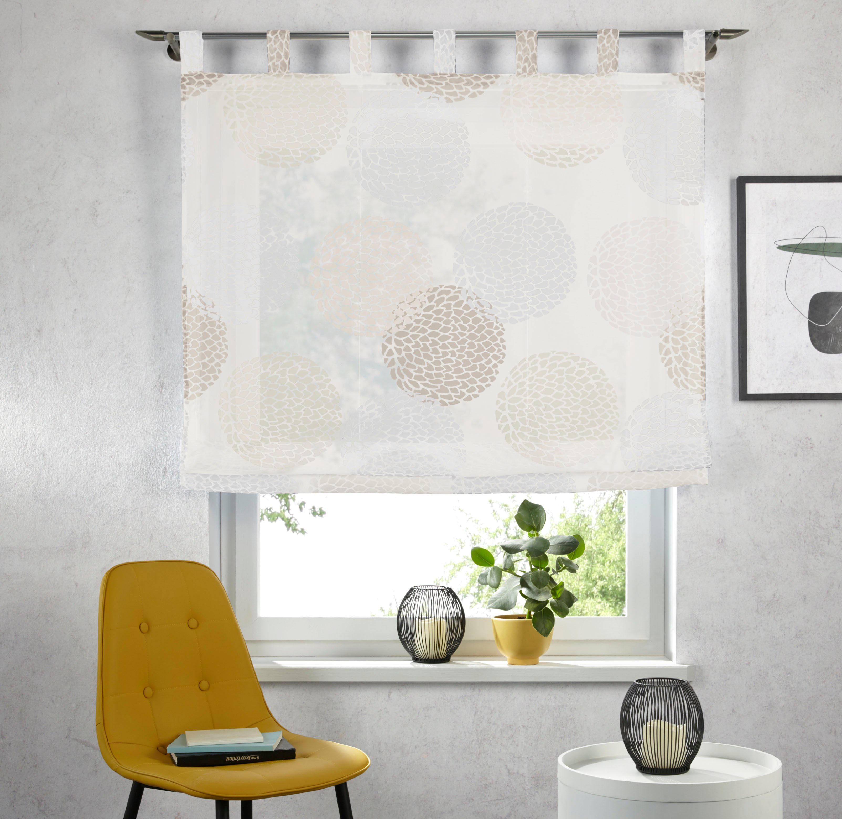 my home Raffrollo Belem, mit Schlaufen, Transparent, Voile, Polyester günstig online kaufen