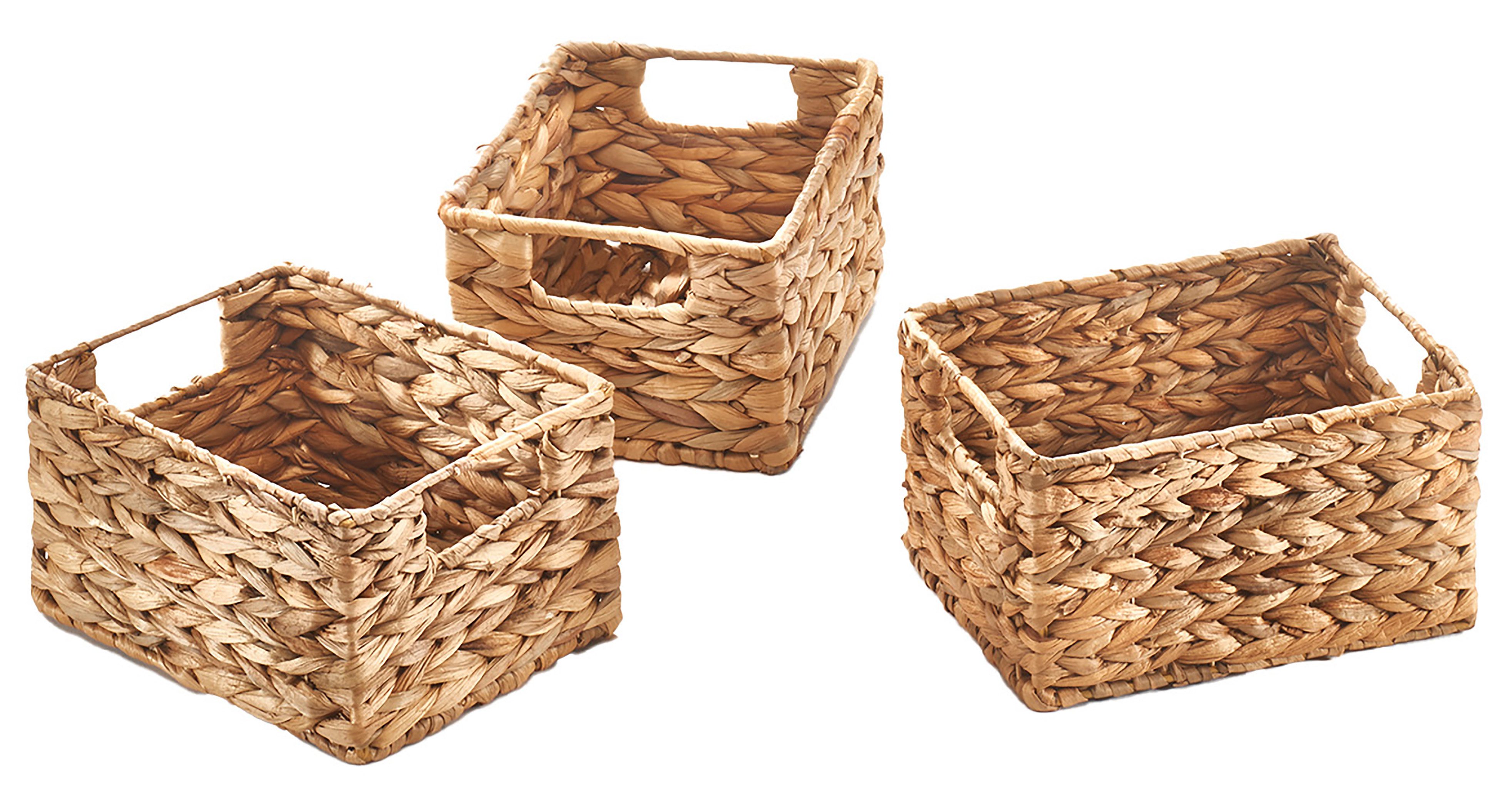 Kobolo Aufbewahrungskorb Regalkörbe Gr. S im 3er Set aus Wasserhyazinthe günstig online kaufen