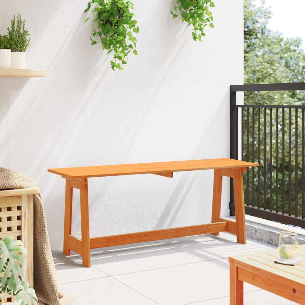 vidaXL Gartenbank Bank Outdoor Braun 119 x 37 x 47 cm Massives Kiefernholz (1-St)
