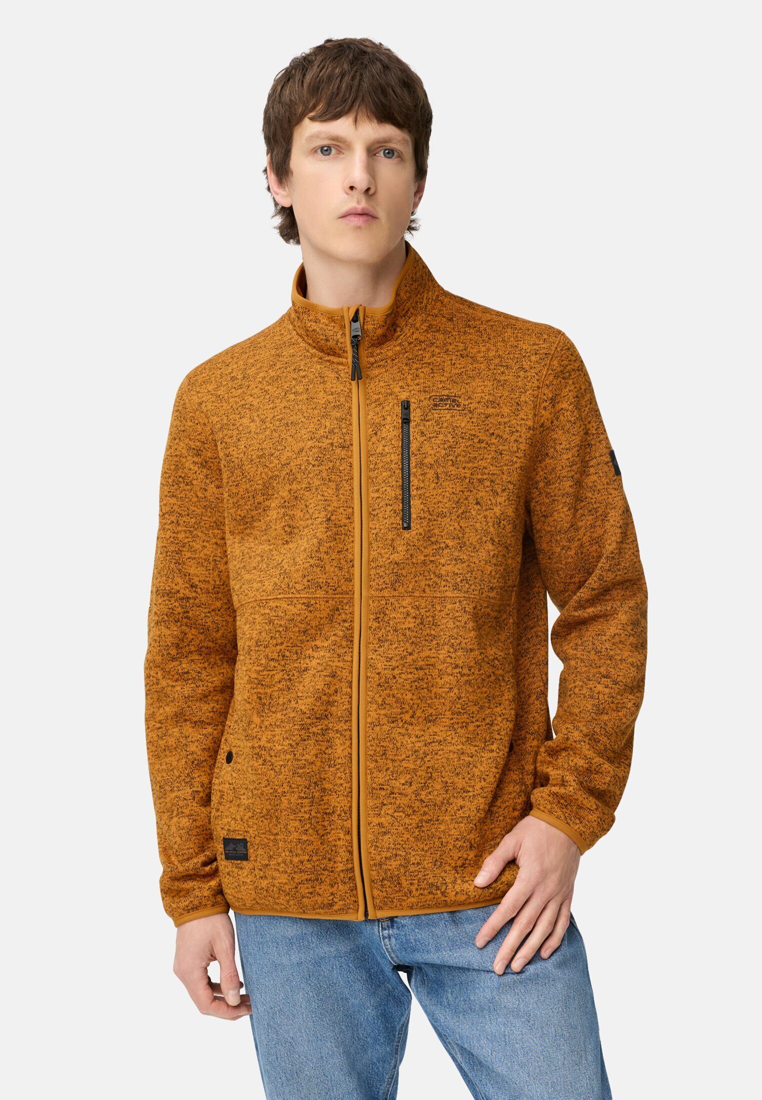 camel active Strickjacke mit Stehkragen Langarm Stehkragen Stehkragen