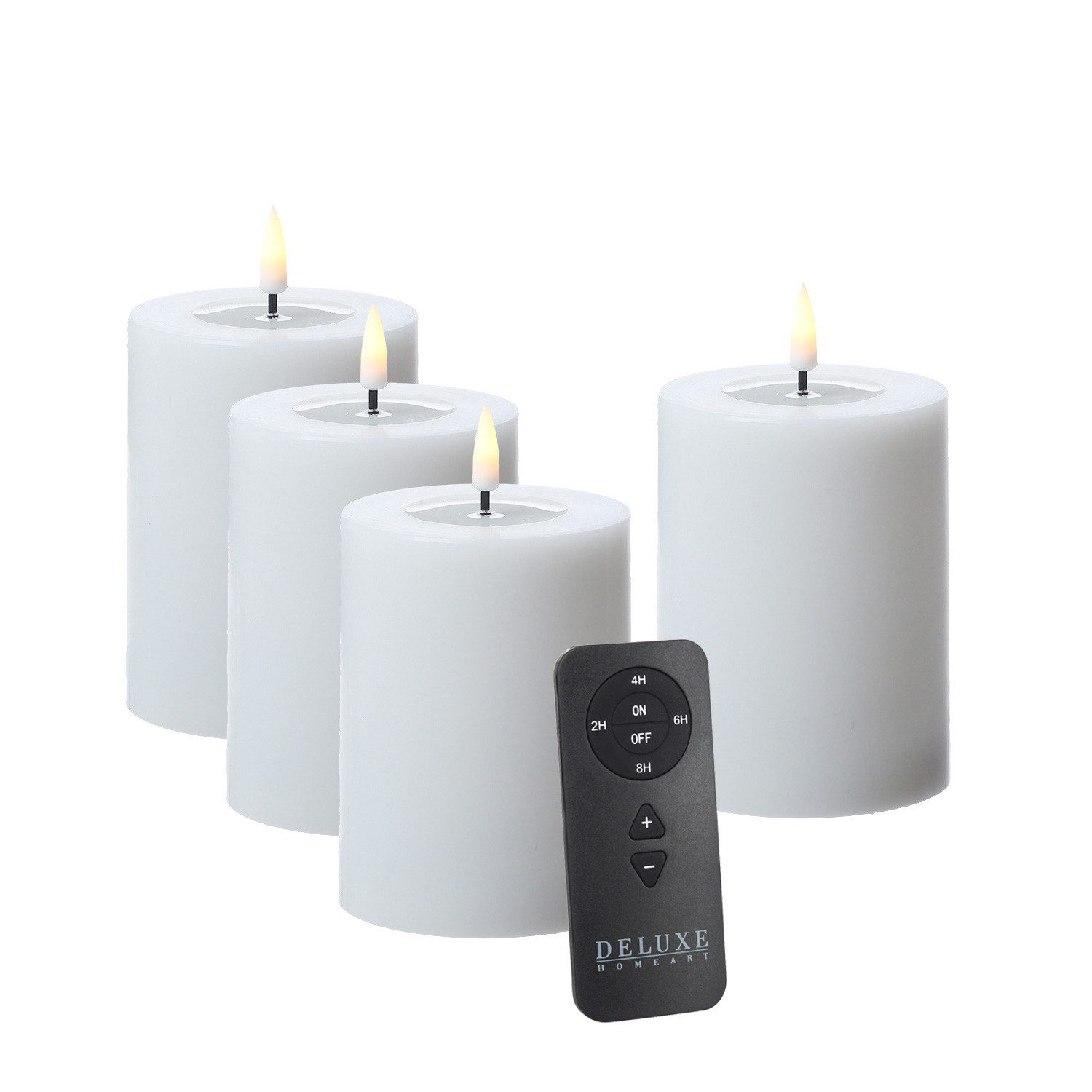 Deluxe Homeart LED-Kerze LED Kerzenset MIA Echtwachs Deluxe H: 10cm mit Bat günstig online kaufen