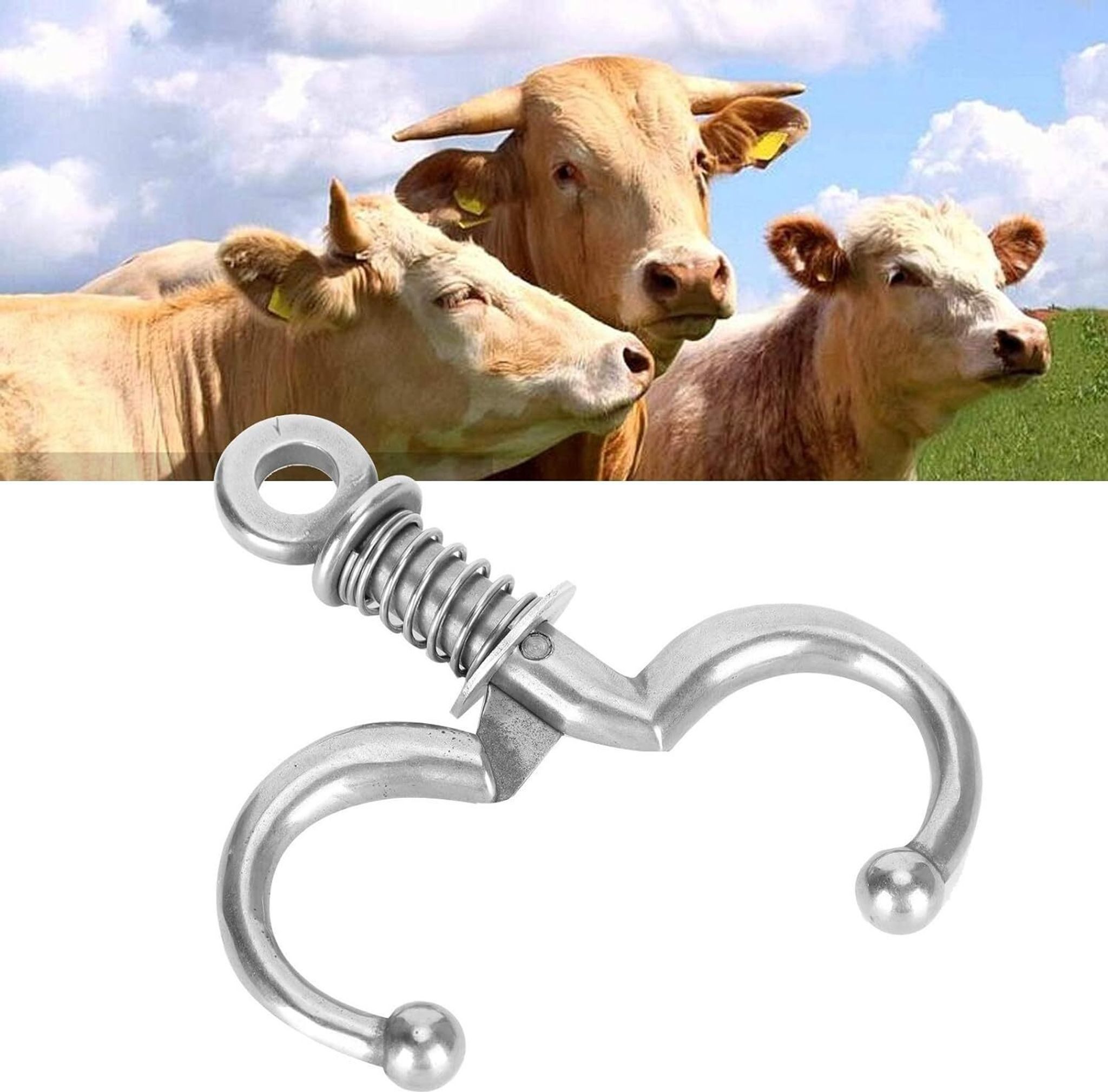 FELIXLEO Nasenpiercing Rinder Nasenring Edelstahl Automatische Nasenklemme mit Feder