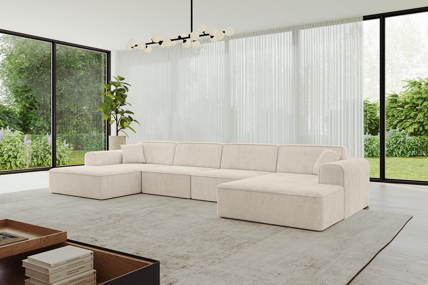 ALTDECOR Wohnlandschaft IREA-U2-v3, Sofa Praktische Bequeme Funktionsecke Couch U-Form Eckcouch, Corner Sofa U-Form Vielseitige Sofa Wohnlandschaft Wohnzimmer
