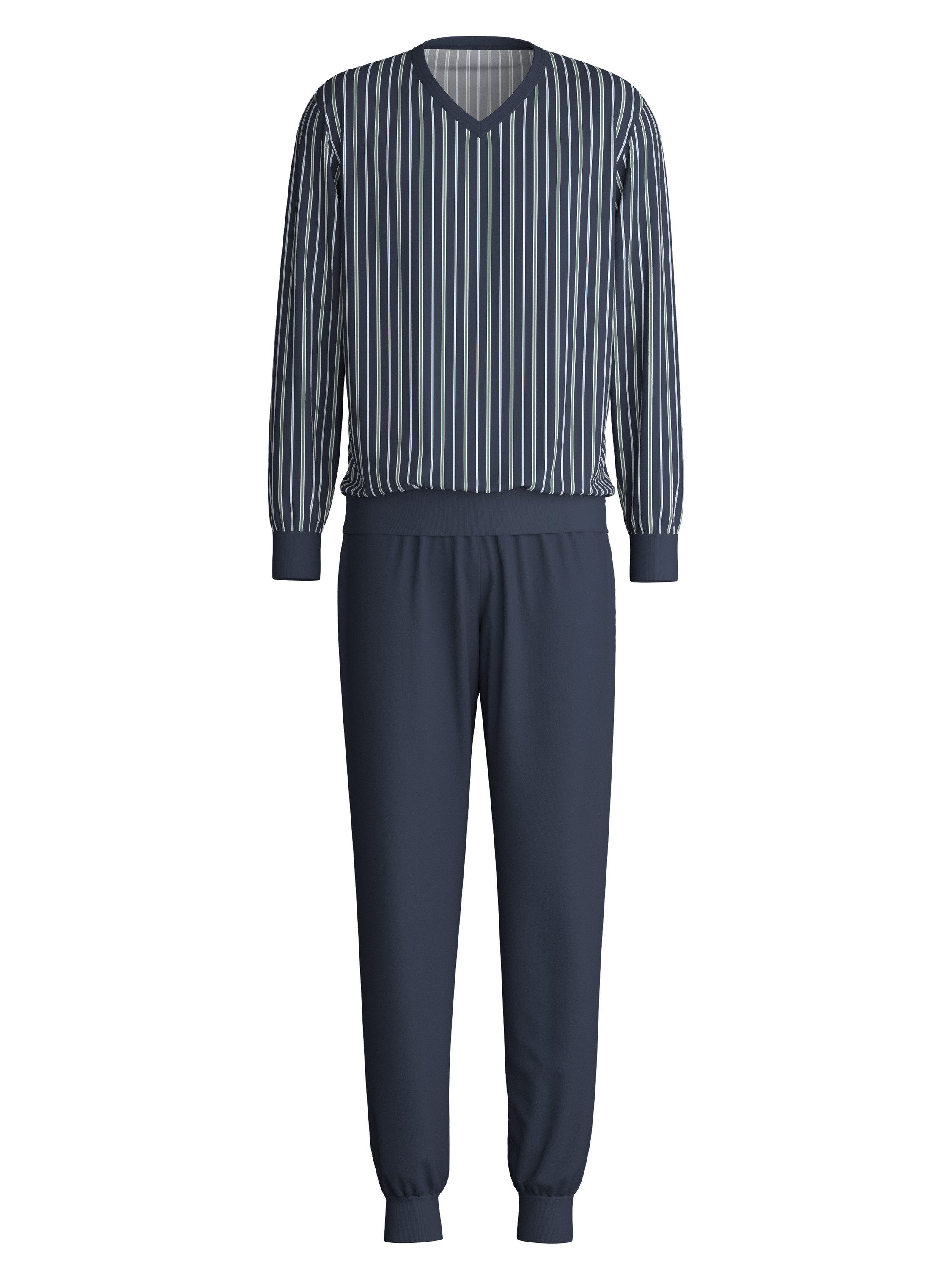 CALIDA Pyjama Cotton Special Herren (2 tlg) weich, bequem mit V-Ausschnitt