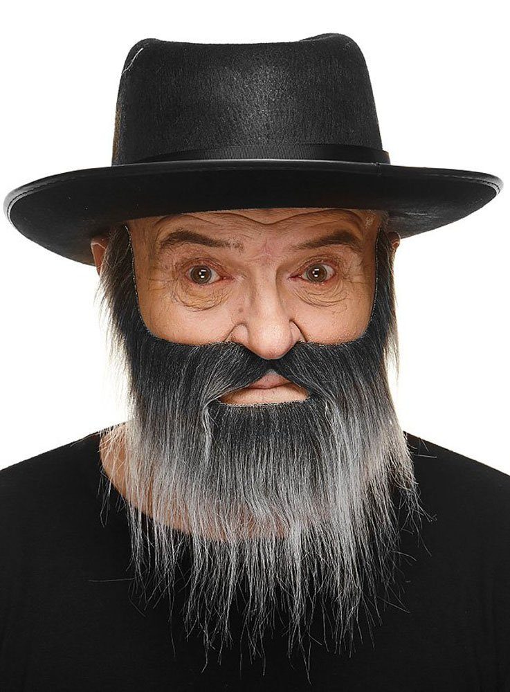 Metamorph Kostüm Ausgefranster Vollbart, Hochwertiger, selbstklebender Kunstbart aus Handarbeit