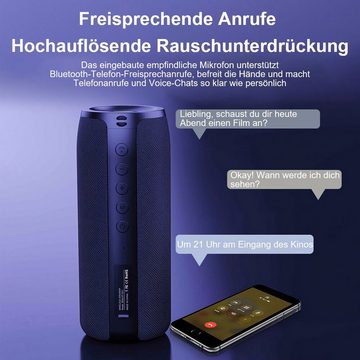 yozhiqu Drahtloser Bluetooth-Lautsprecher, hoher Bass, tragbar, wasserdicht Bluetooth-Lautsprecher