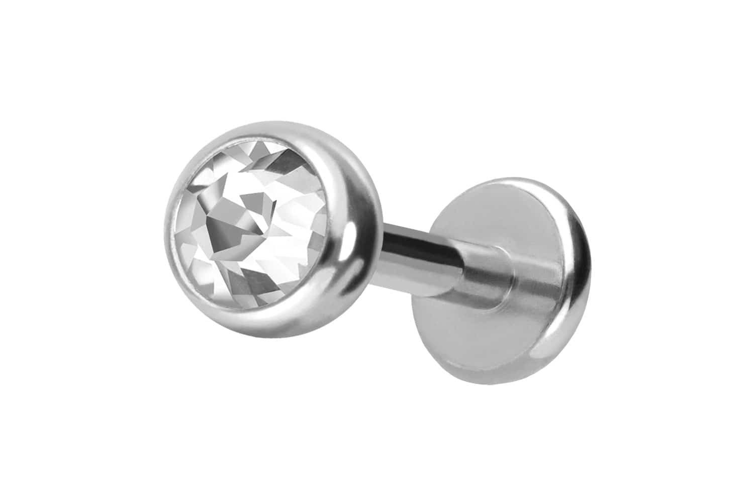 PIERCINGLINE Piercing-Set Titan Labret mit Push Fit KRISTALL (Labrets, 1-tl günstig online kaufen