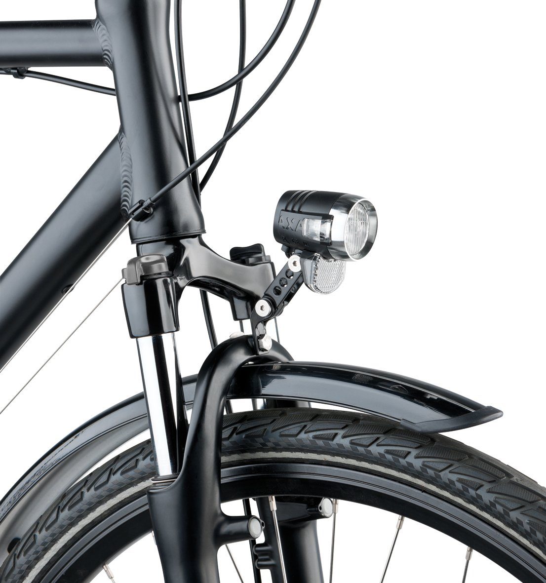 AXA Fahrradbeleuchtung AXA LED Scheinwerfer Blueline 50 Switch 50 LUX schwarz