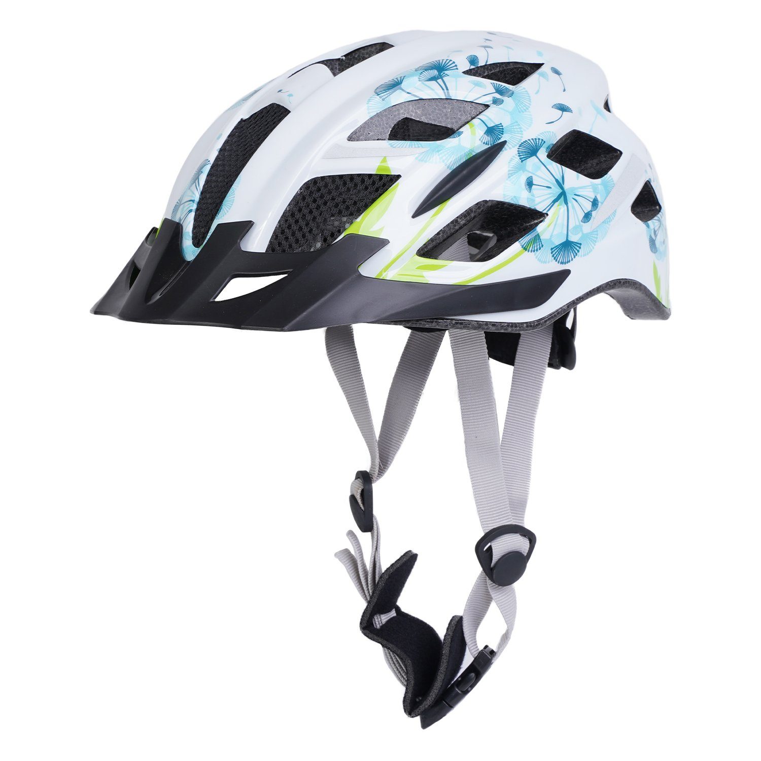 Urban M einstellbar, MTB Kopfumfang Fahrrad Sport-Helm, mit Visor bis 59cm, fischer abnehmbar für / einstellbar Fahrradhelm Innenring-System, S Radhelm Flower 52cm auch Helm, Fahrradhelm oder